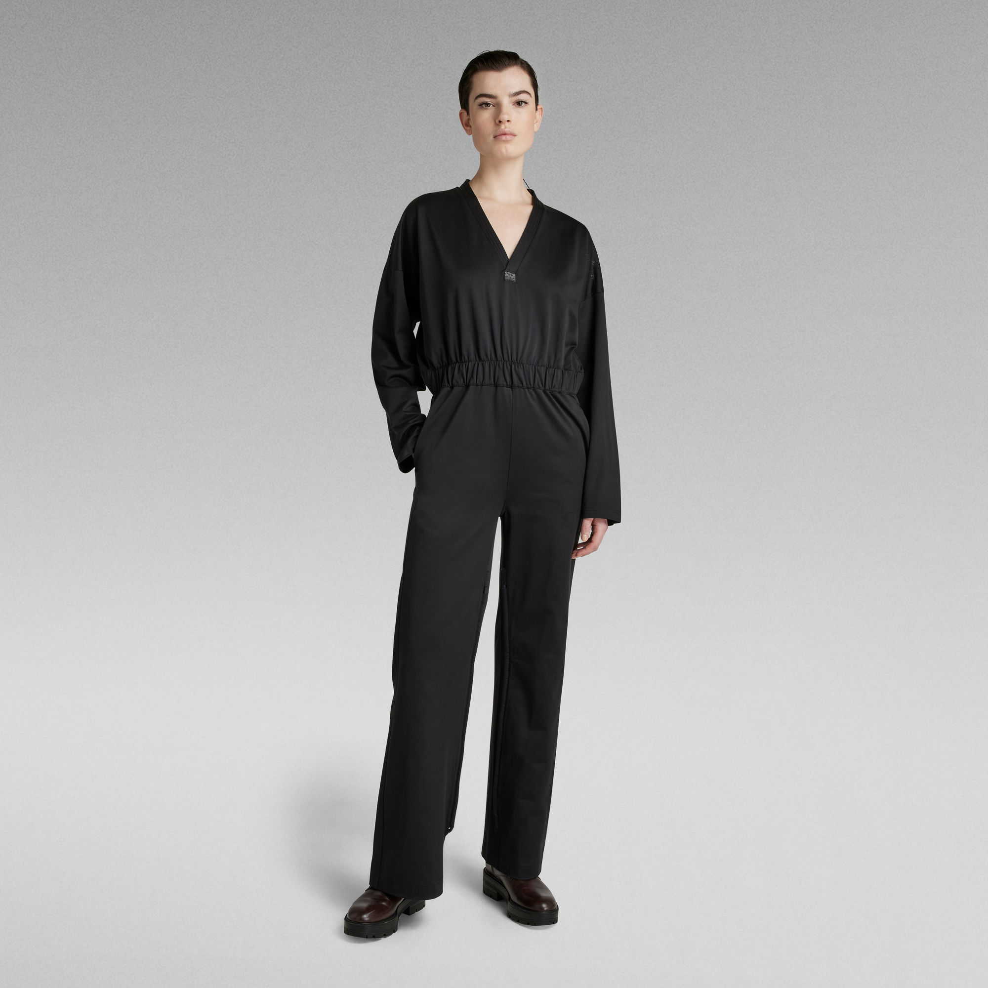 Adjustable Leg Jumpsuit - Schwarz - Damen