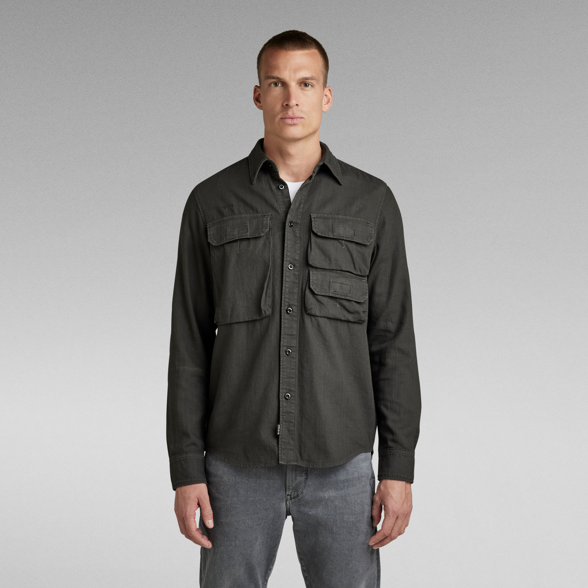 

Container Pocket Regular Shirt - Grey - Men