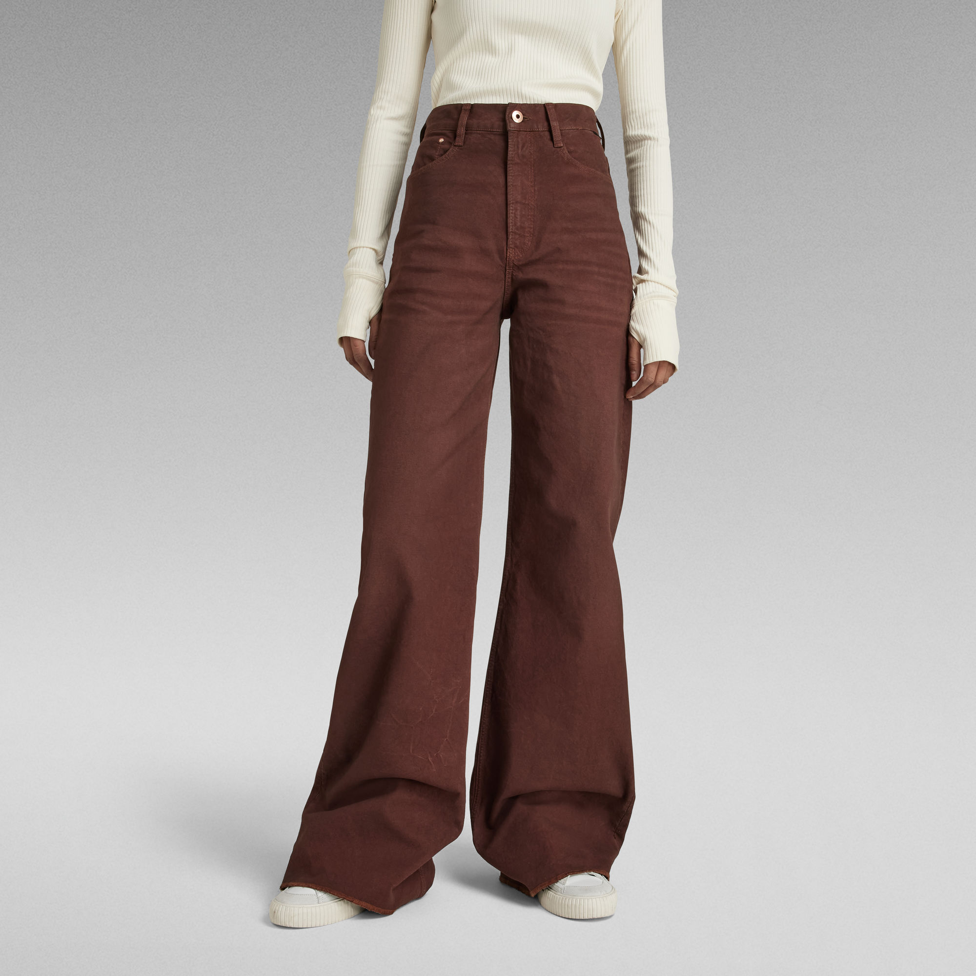 

Deck Ultra High Wide Leg Jeans - Bruin - Dames