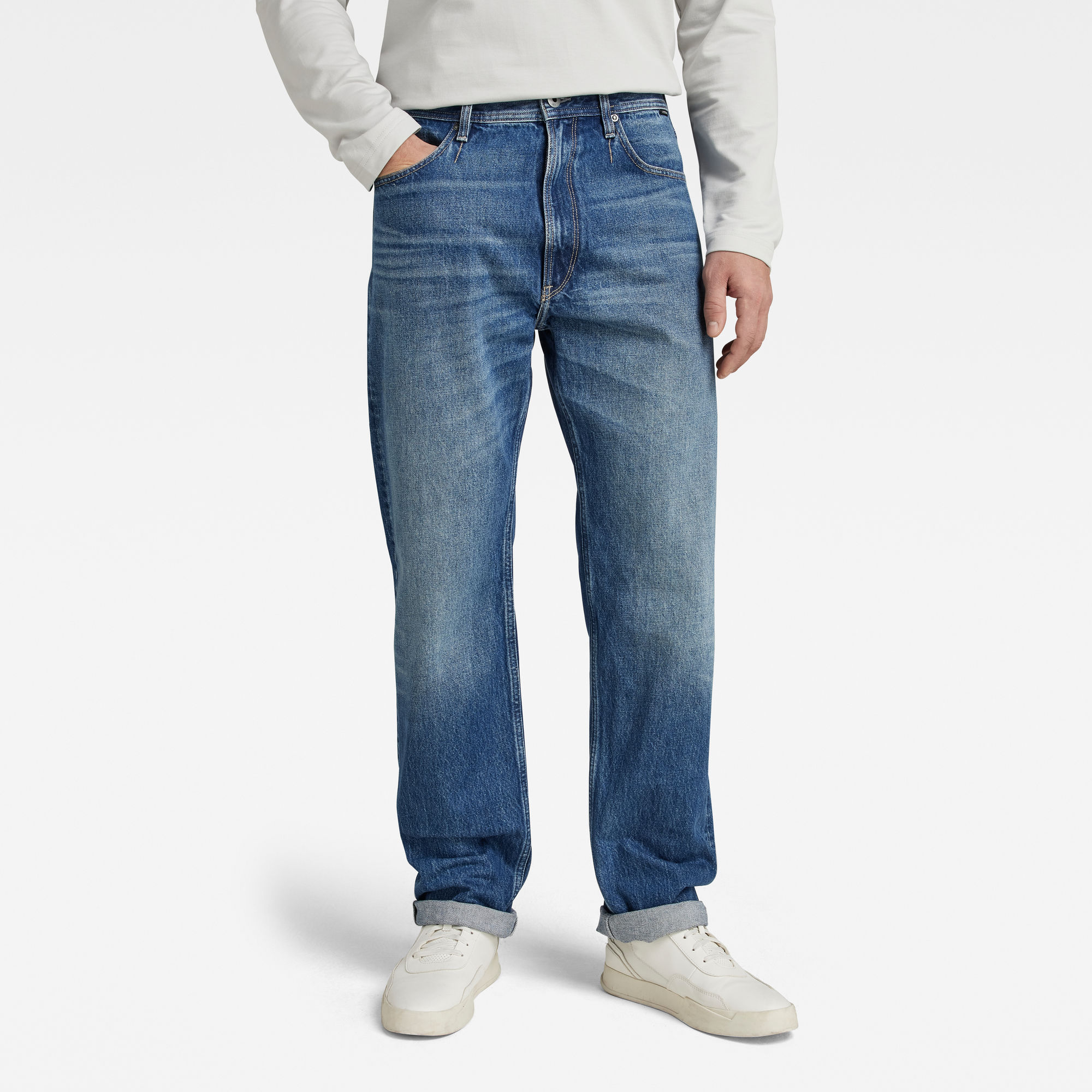 

Type 49 Relaxed Straight Jeans - Midden blauw - Heren