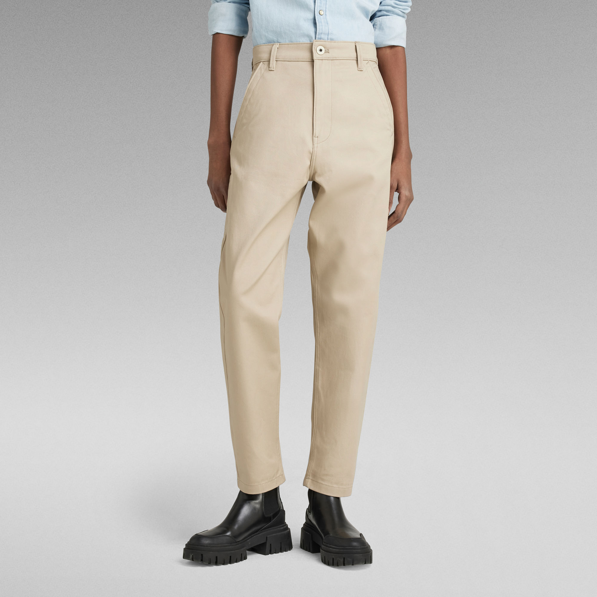 

Boyfriend Tapered Chino - Beige - Women