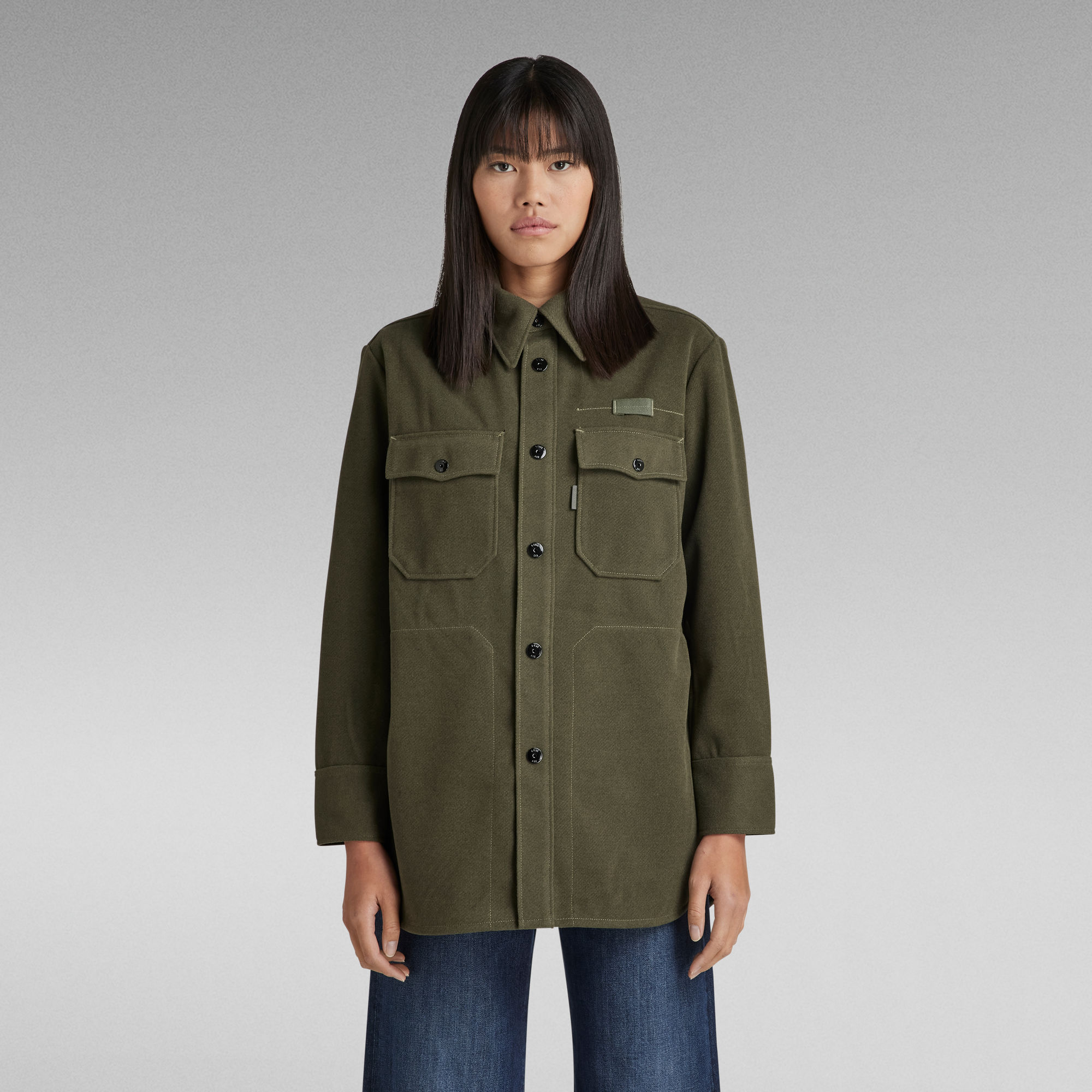 Boyfriend Overshirt - Grün - Damen