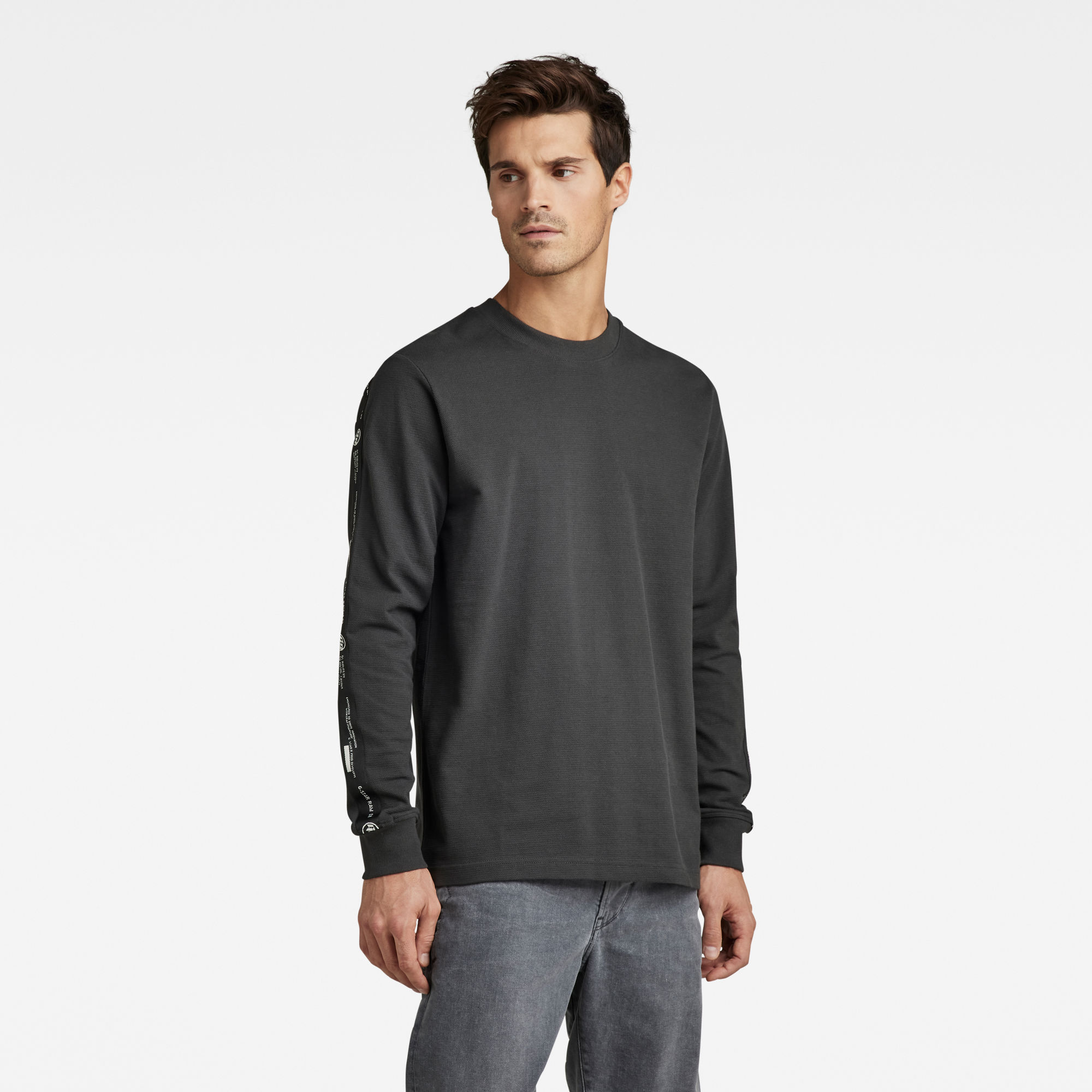 

Lightweight Logo Tape Sweater - Grijs - Heren