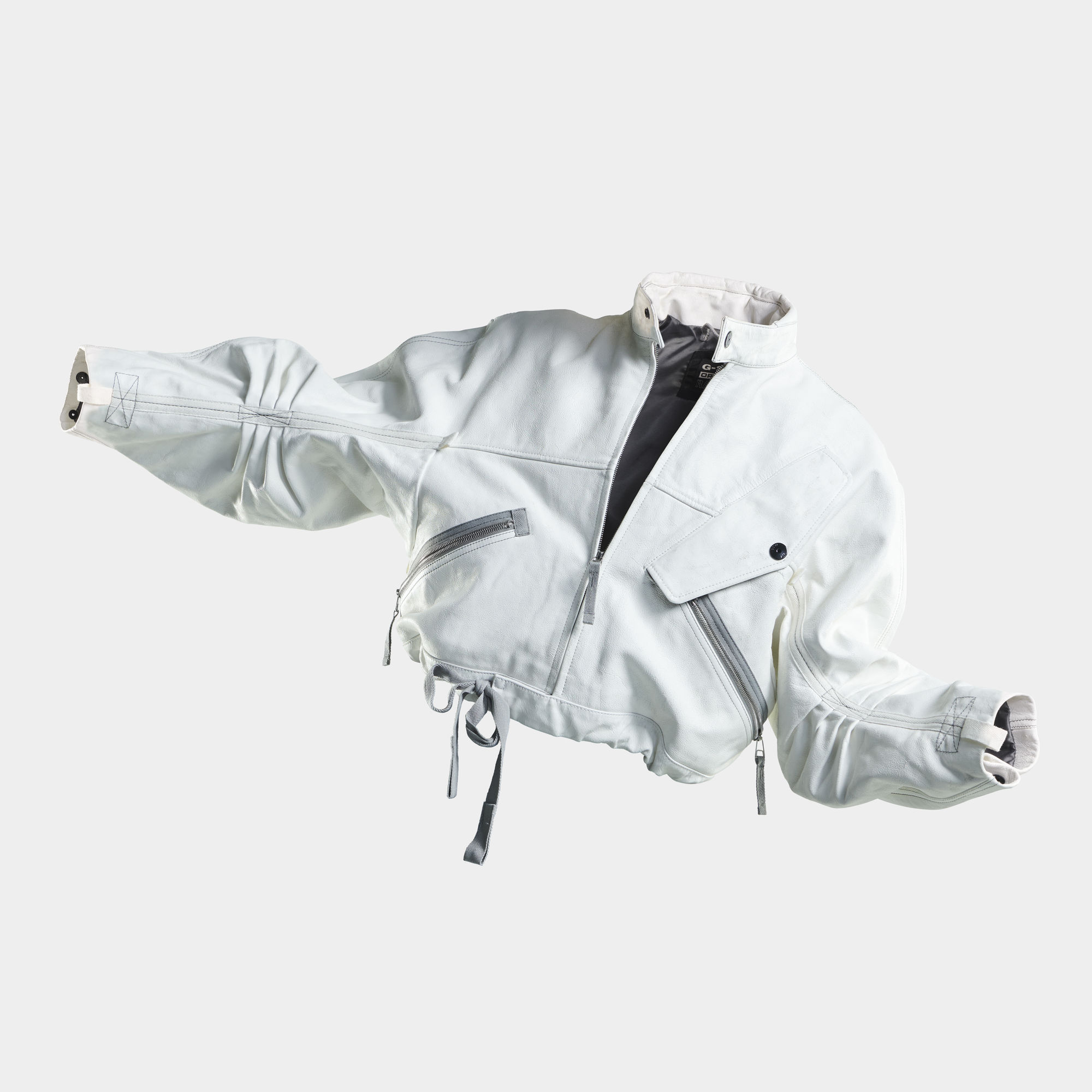 

E Leather Bomber - White - Women