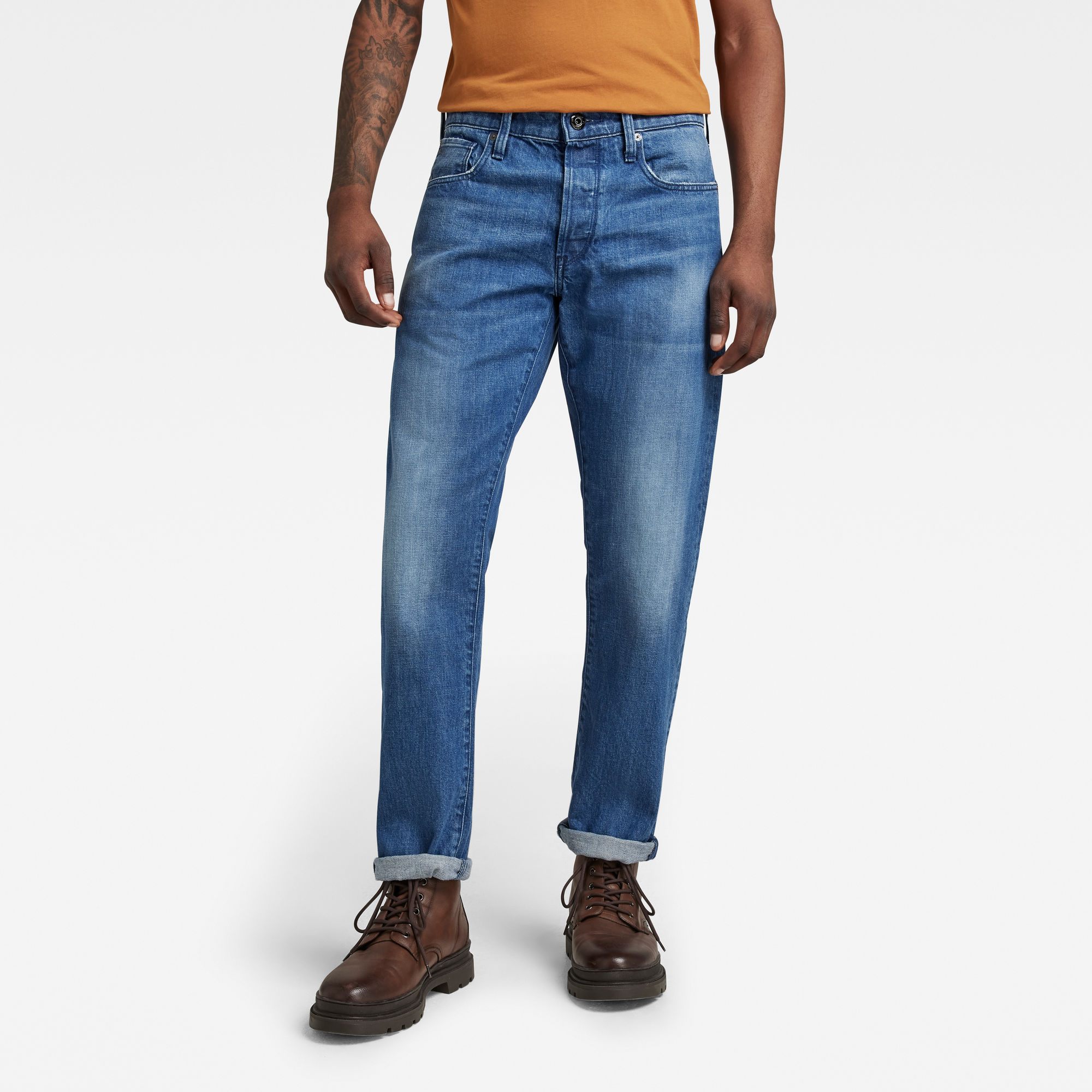 

3301 Straight Jeans - Midden blauw - Heren