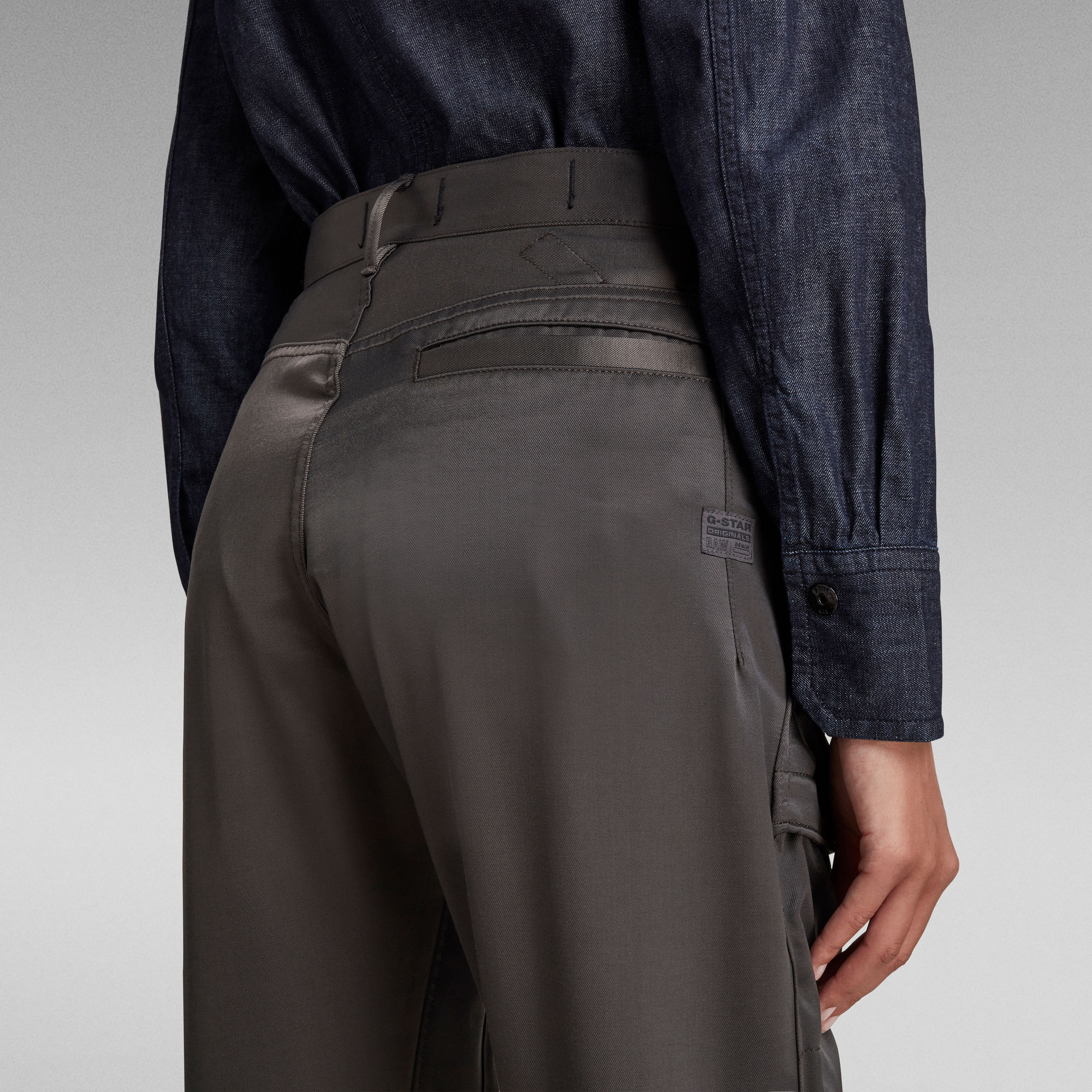 G-Star RAW Boyfriend Tapered 3D Broek Zakken Grijs Dames
