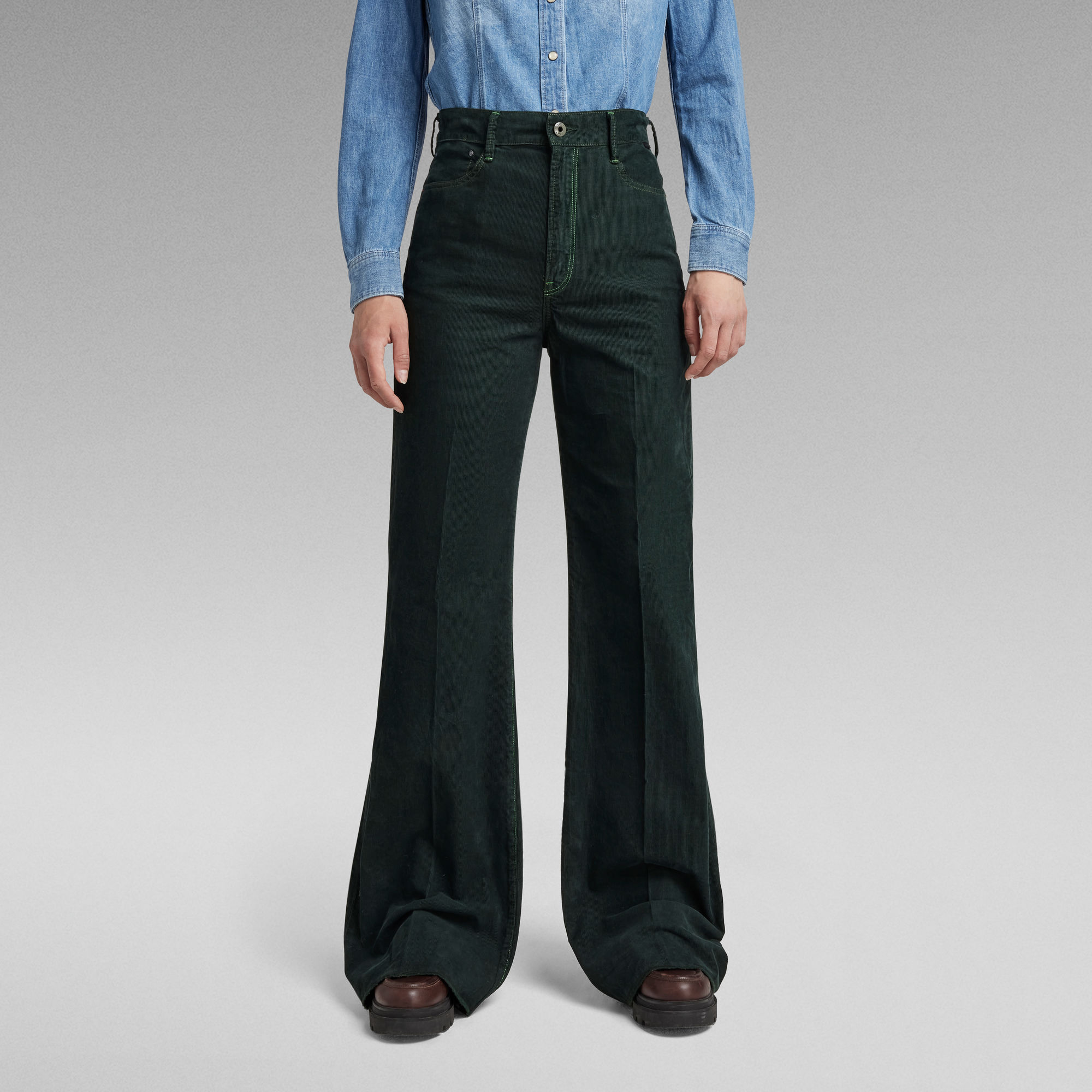 

Deck Ultra High Wide Leg Broek - Groen - Dames