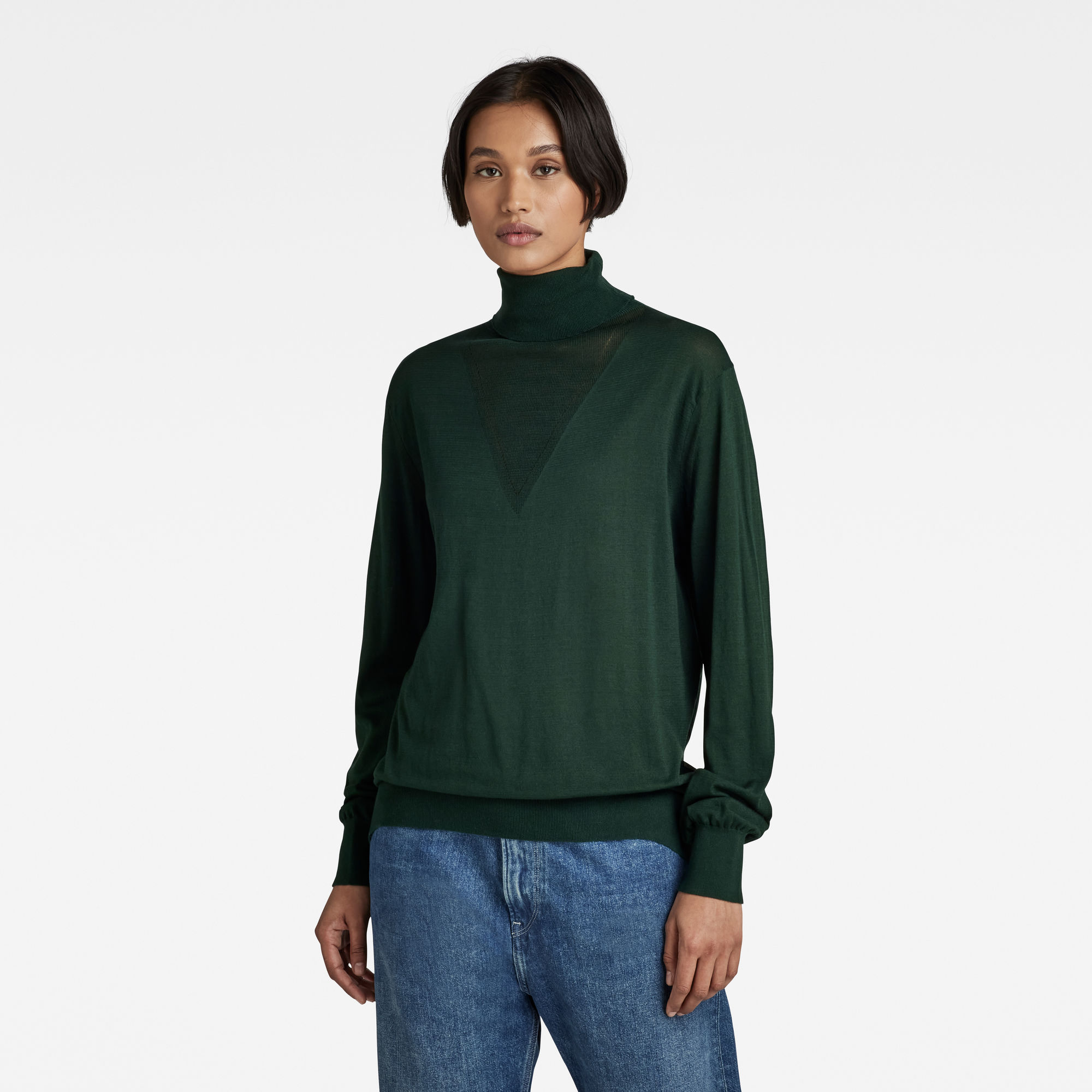 

Gebreide Coltrui Core Roll Neck - Groen - Dames