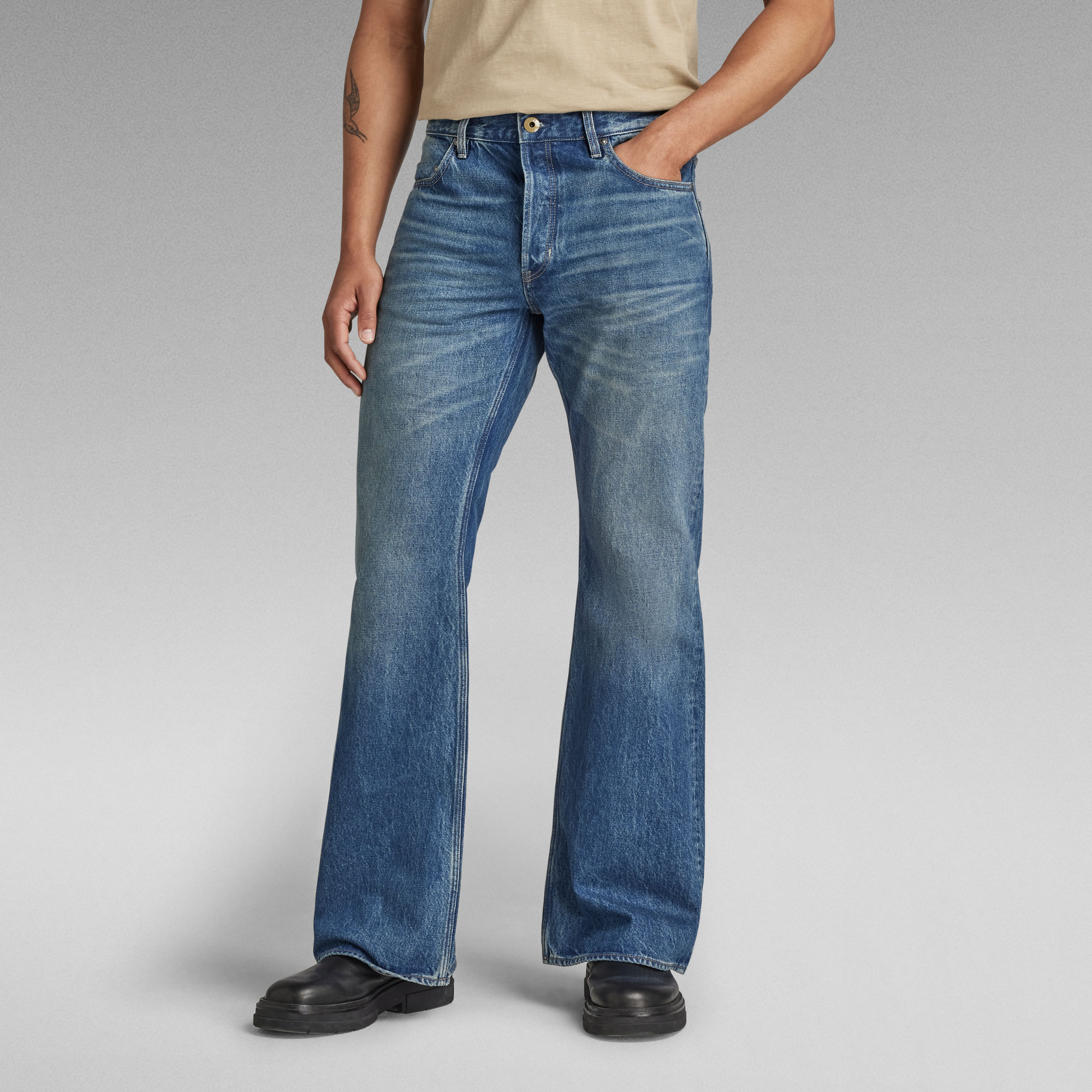 

Triple A Bootcut Jeans - Medium blue - Men