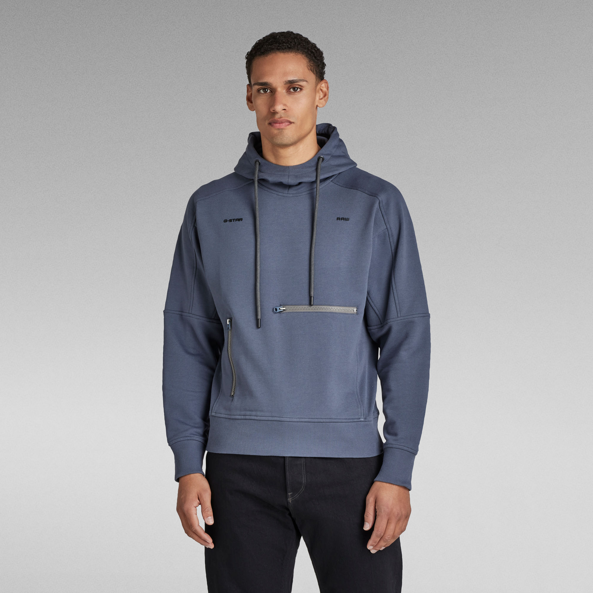 

Moto Loose Hoodie - Midden blauw - Heren