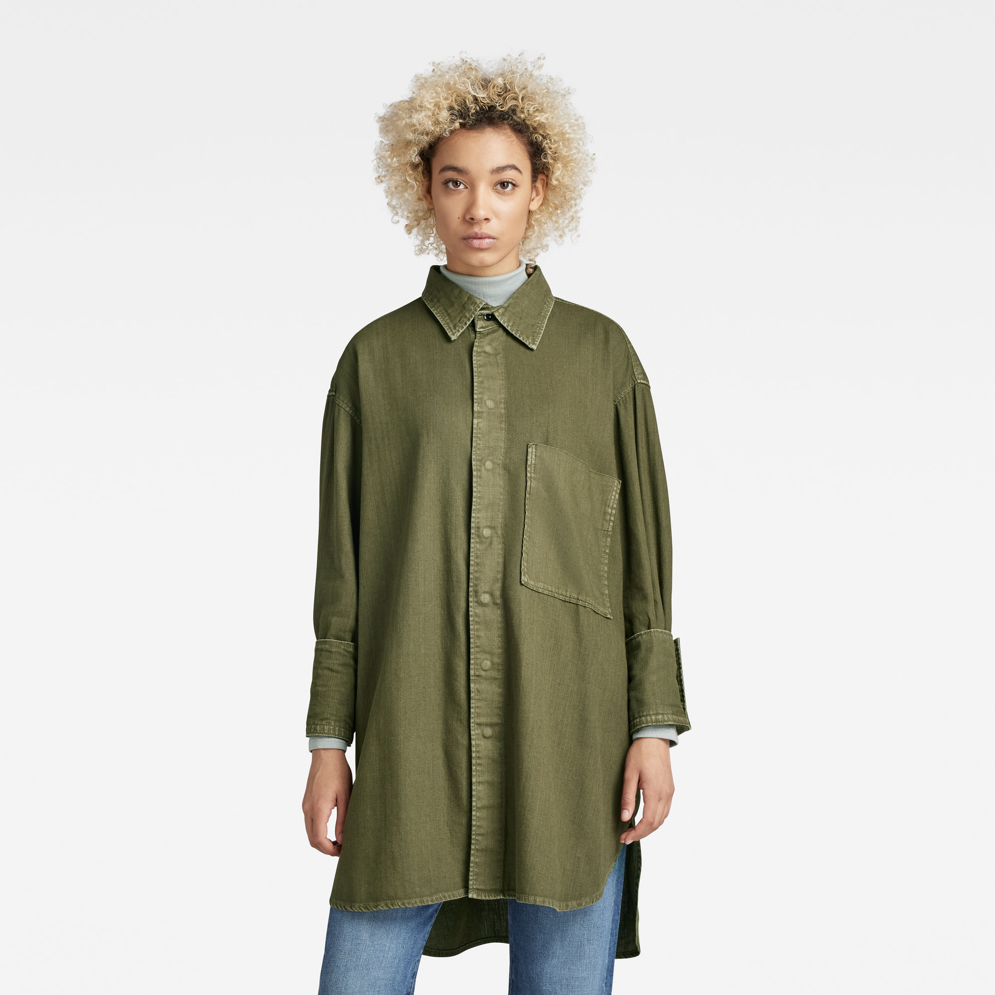 

Oversized Boyfriend Hemd - Grün - Damen