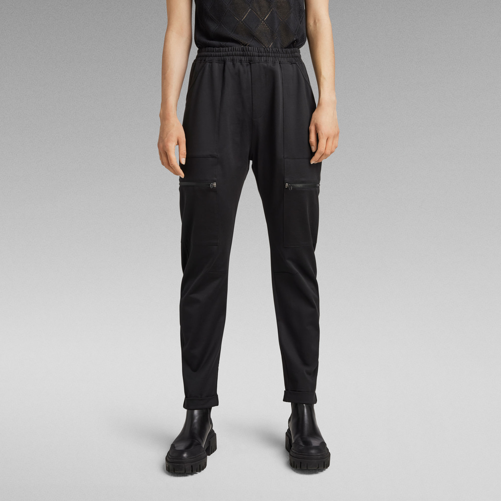 

Cargo 3D Boyfriend Track Pants - Black - Women