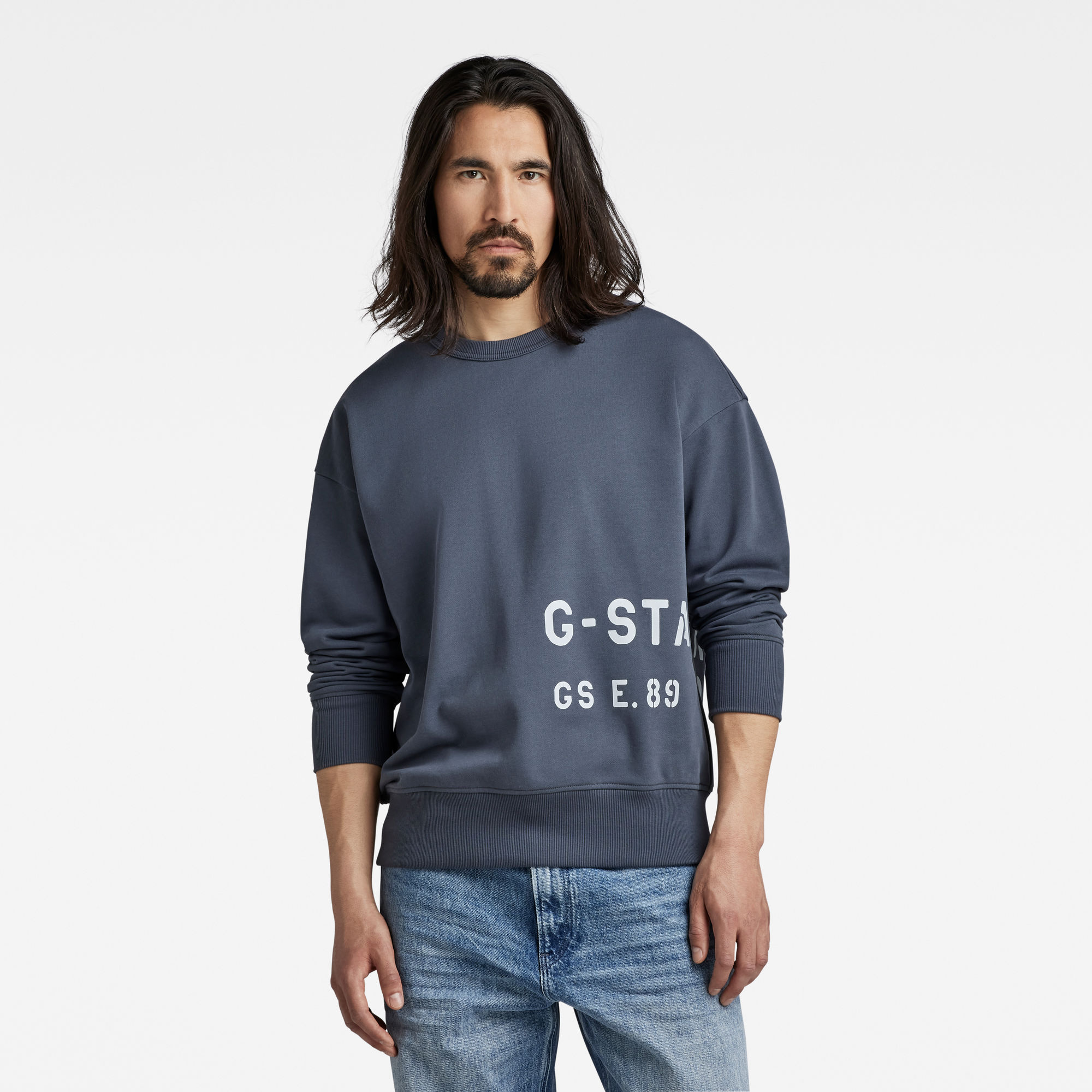 

Multi Graphic Oversized Sweater - Medium blue - Men