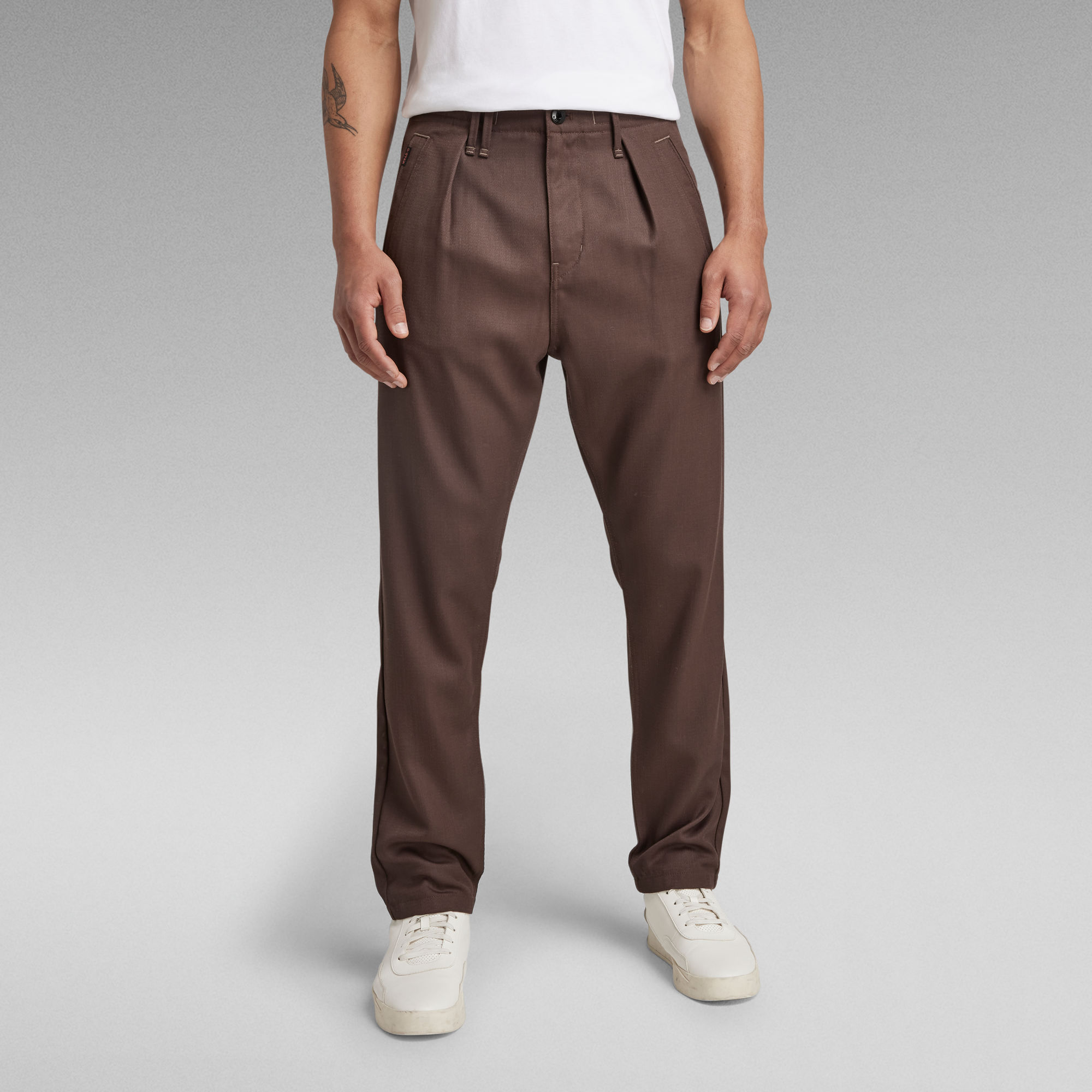 

Drawstring Tapered Chino - Bruin - Heren