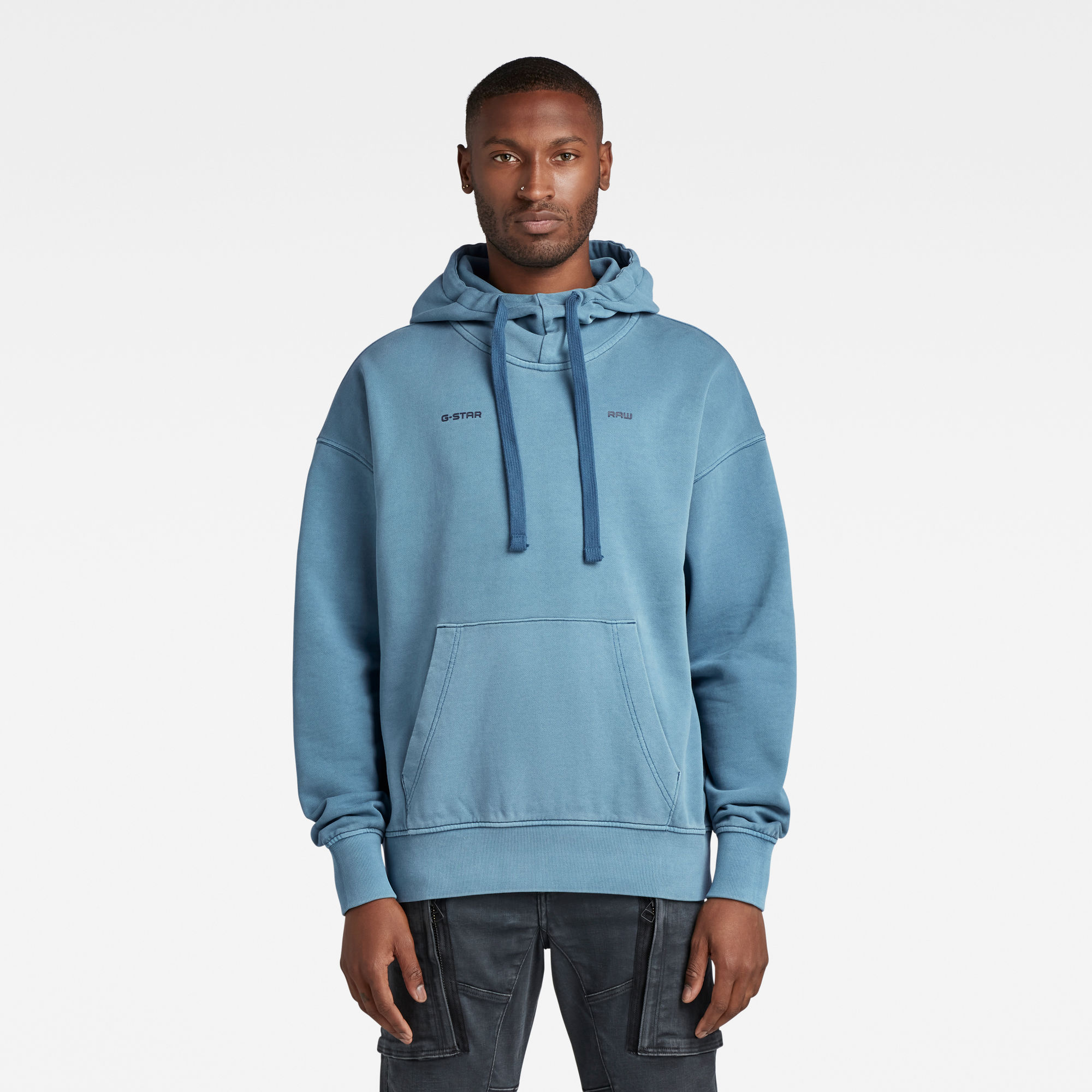 

Garment Dyed Oversized Hoodie - Medium blue - Men