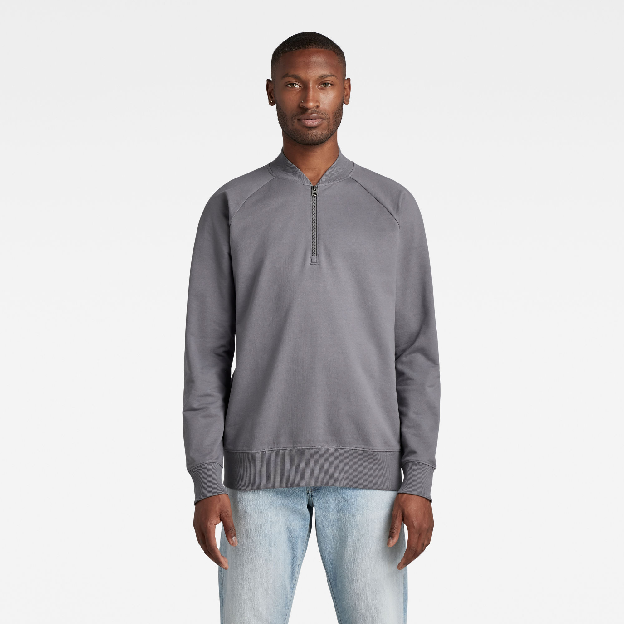 

Lightweight Sweatshirt Bomber Half Zip - Grau - Herren