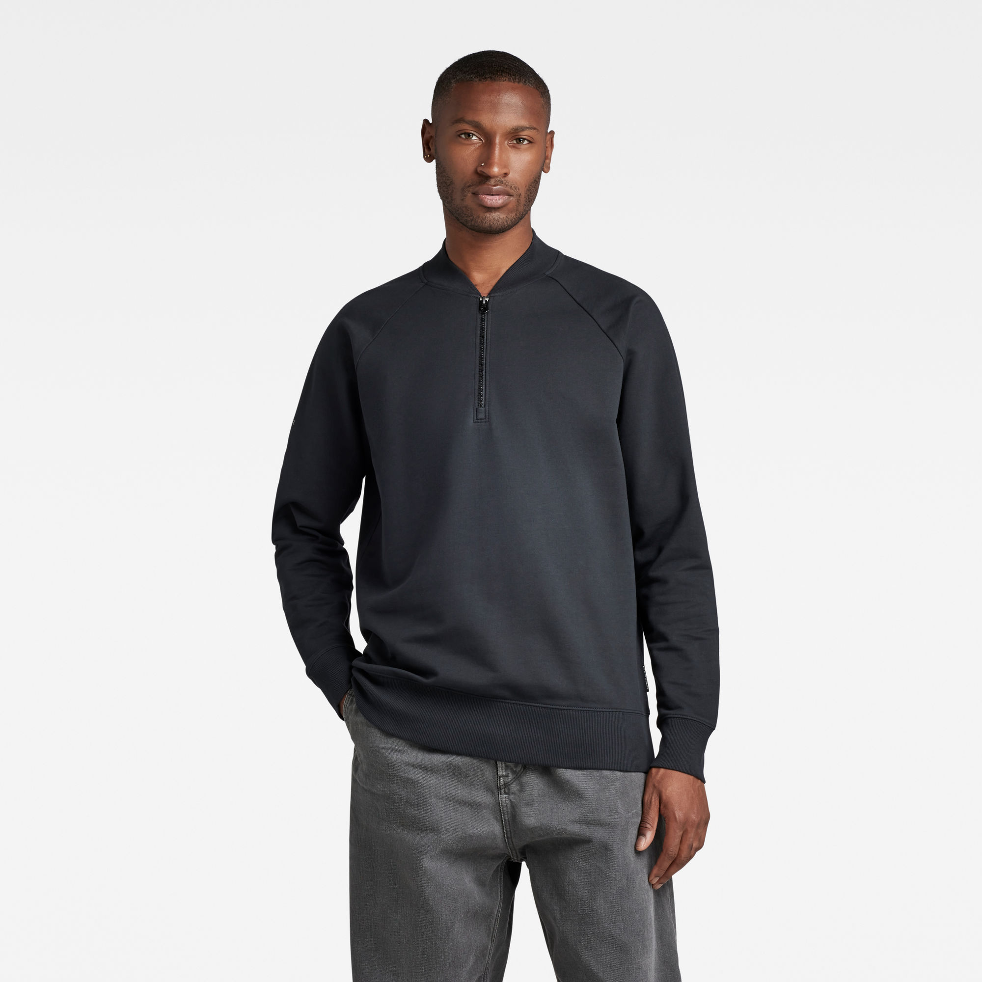 

Lightweight Sweatshirt Bomber Half Zip - Schwarz - Herren