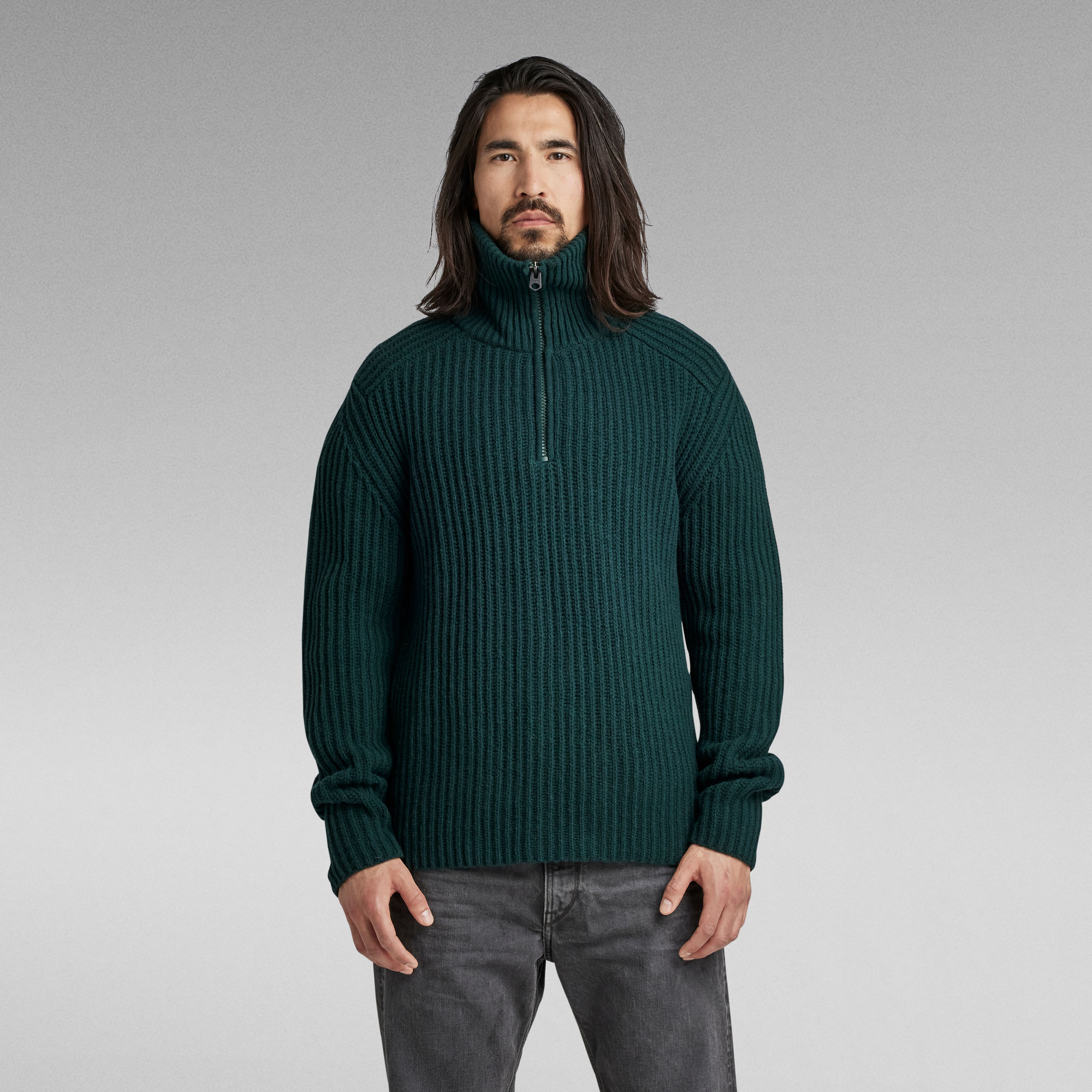 Chunky Skipper Knitted Pullover - Grün - Herren