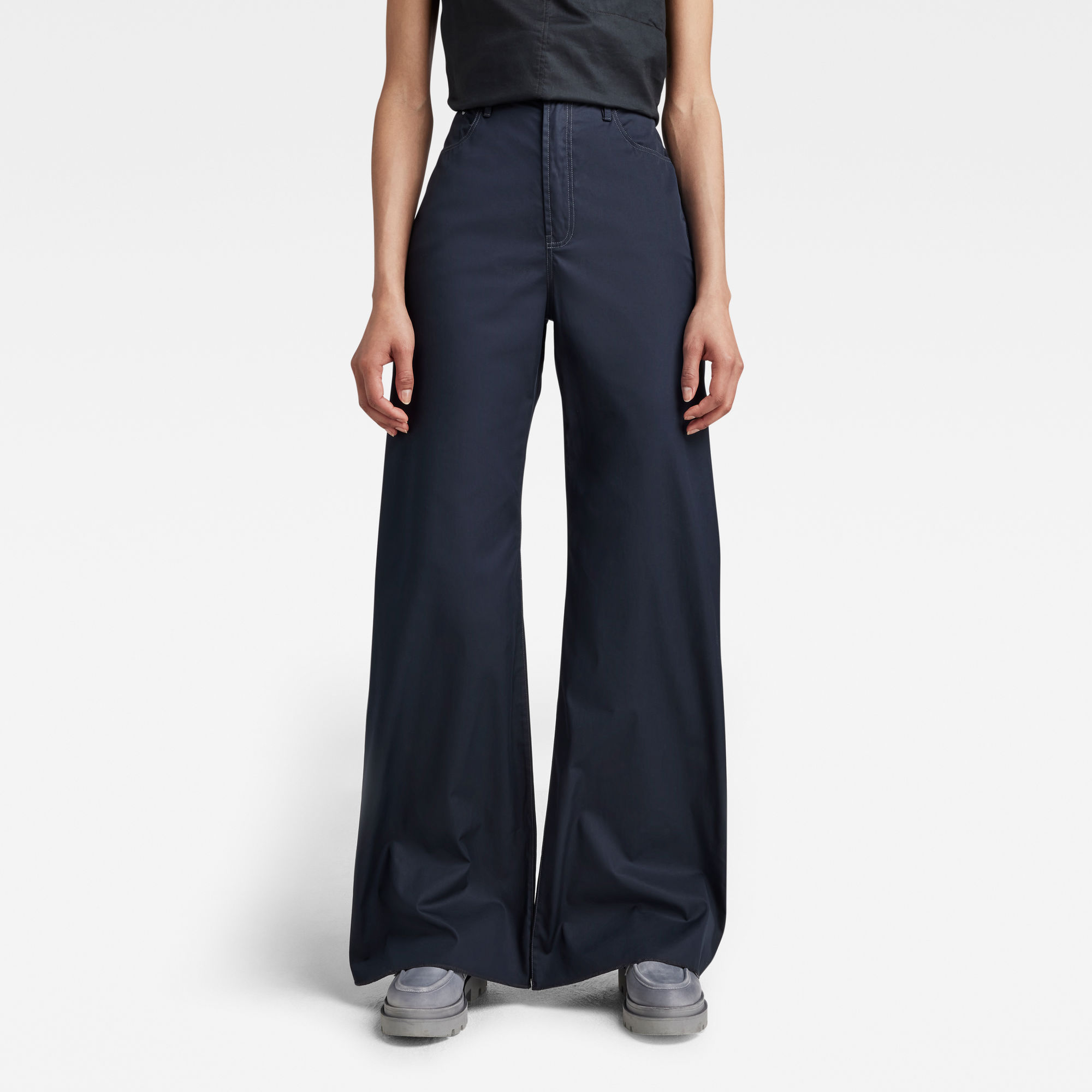 

Deck Broek Ultra High Wide Leg - Donkerblauw - Dames
