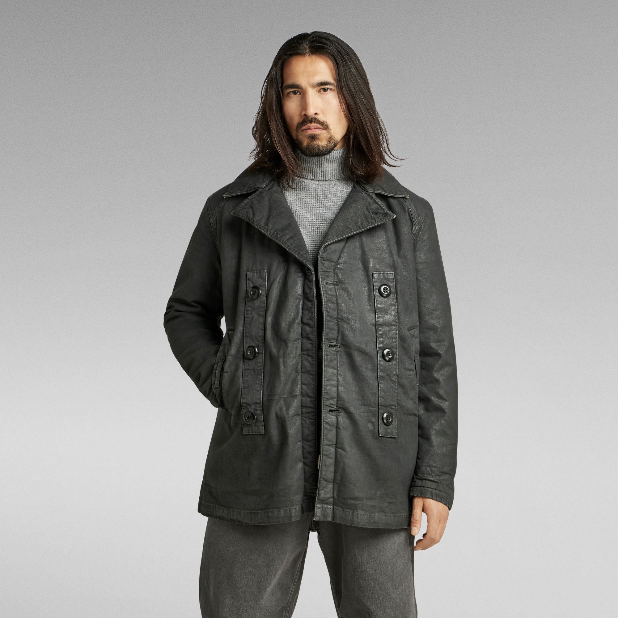 

Denim Peacoat - Grey - Men