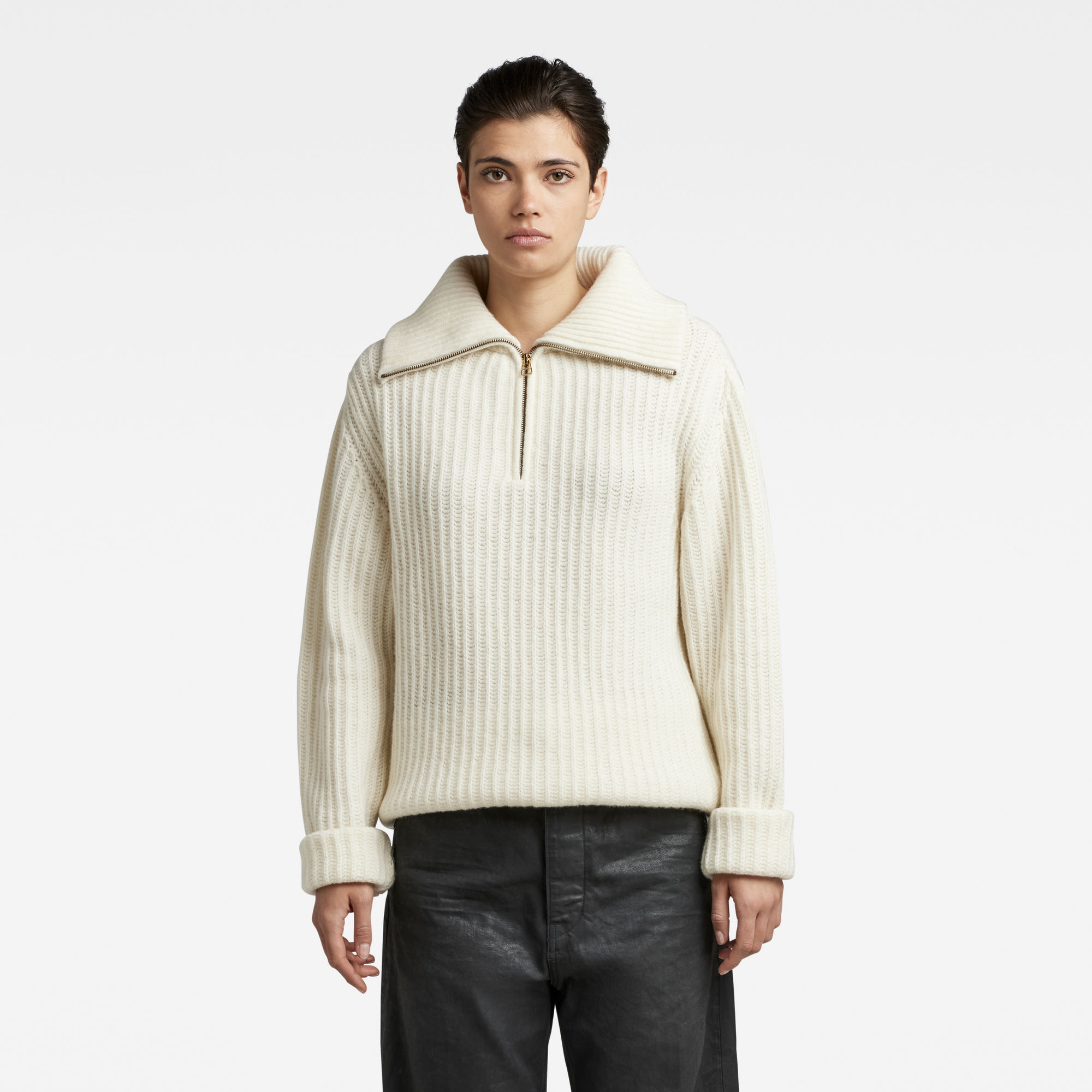 

Skipper Loose Knitted Sweater - White - Women