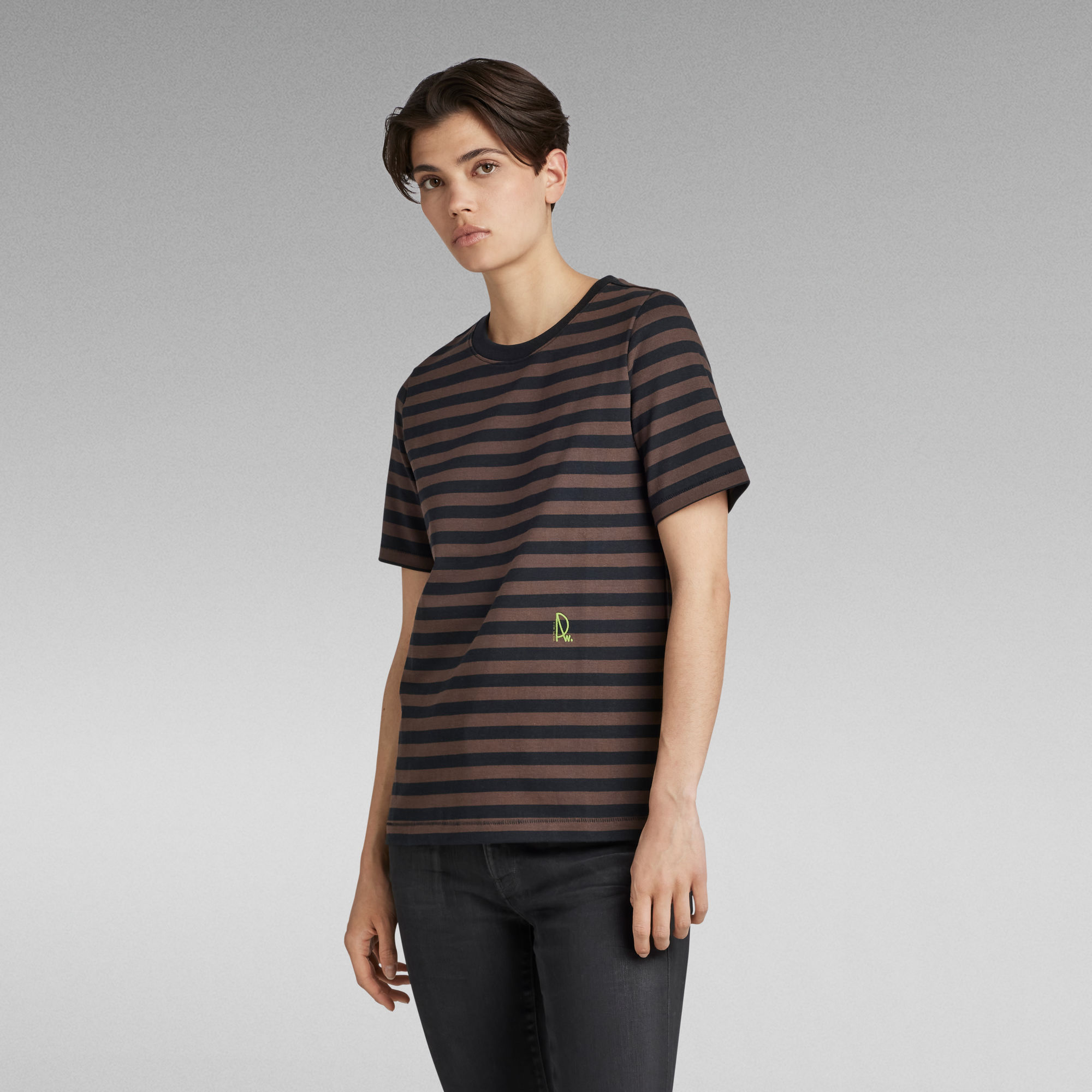 Small RAW Graphic Stripe T-Shirt - Mehrfarbig - Damen