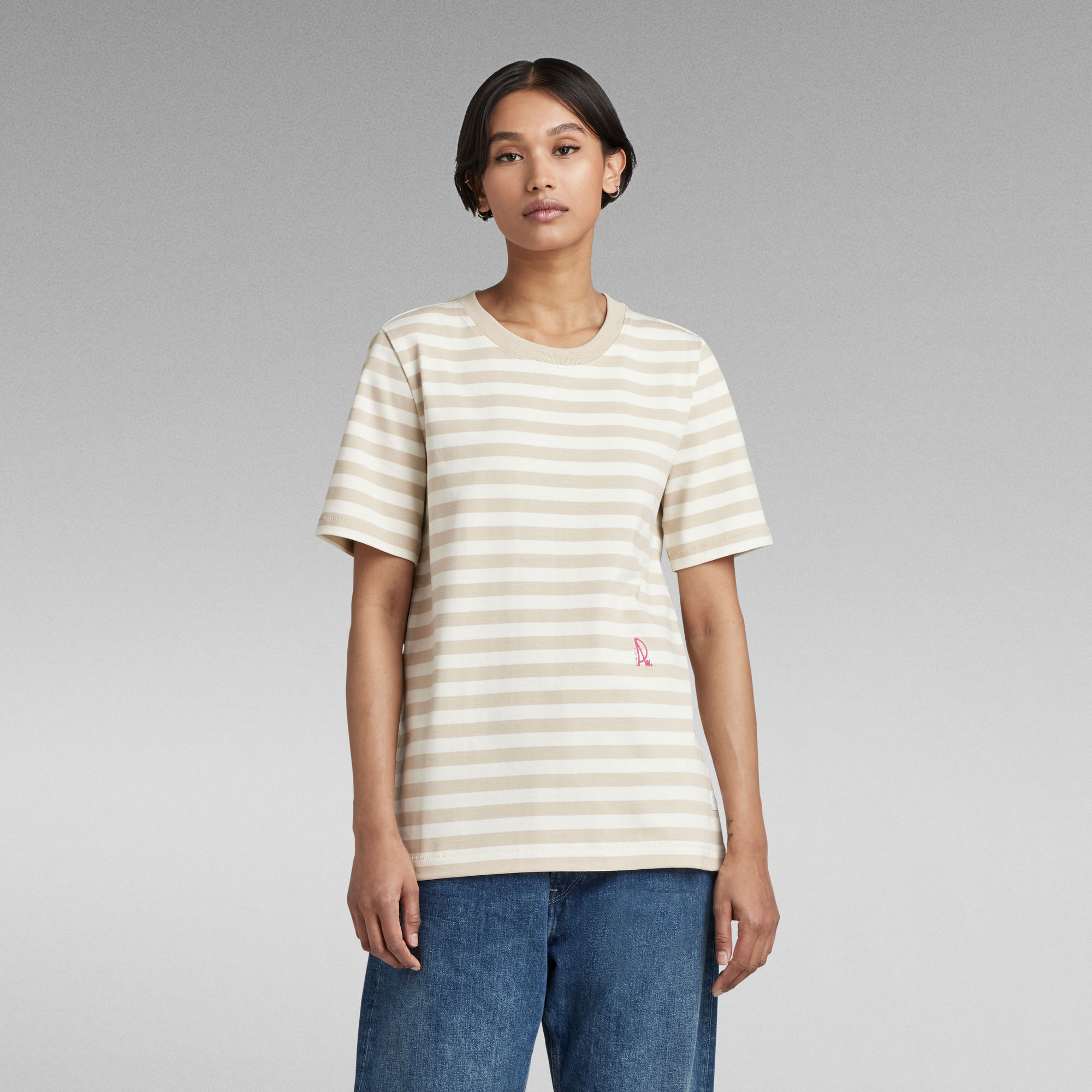 Small RAW Graphic Stripe T-Shirt - Mehrfarbig - Damen