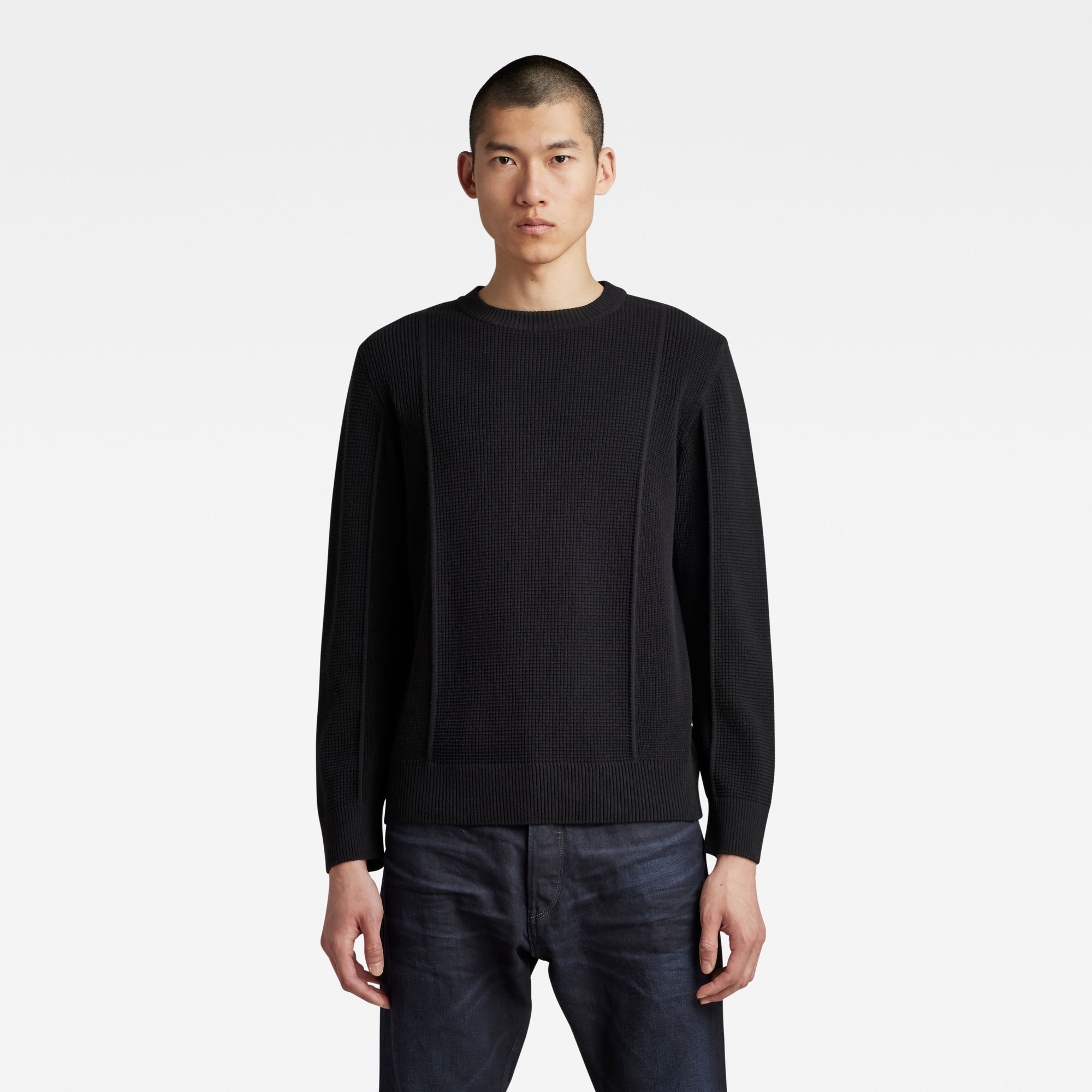 

Knitted Sweater Structure - Black - Men