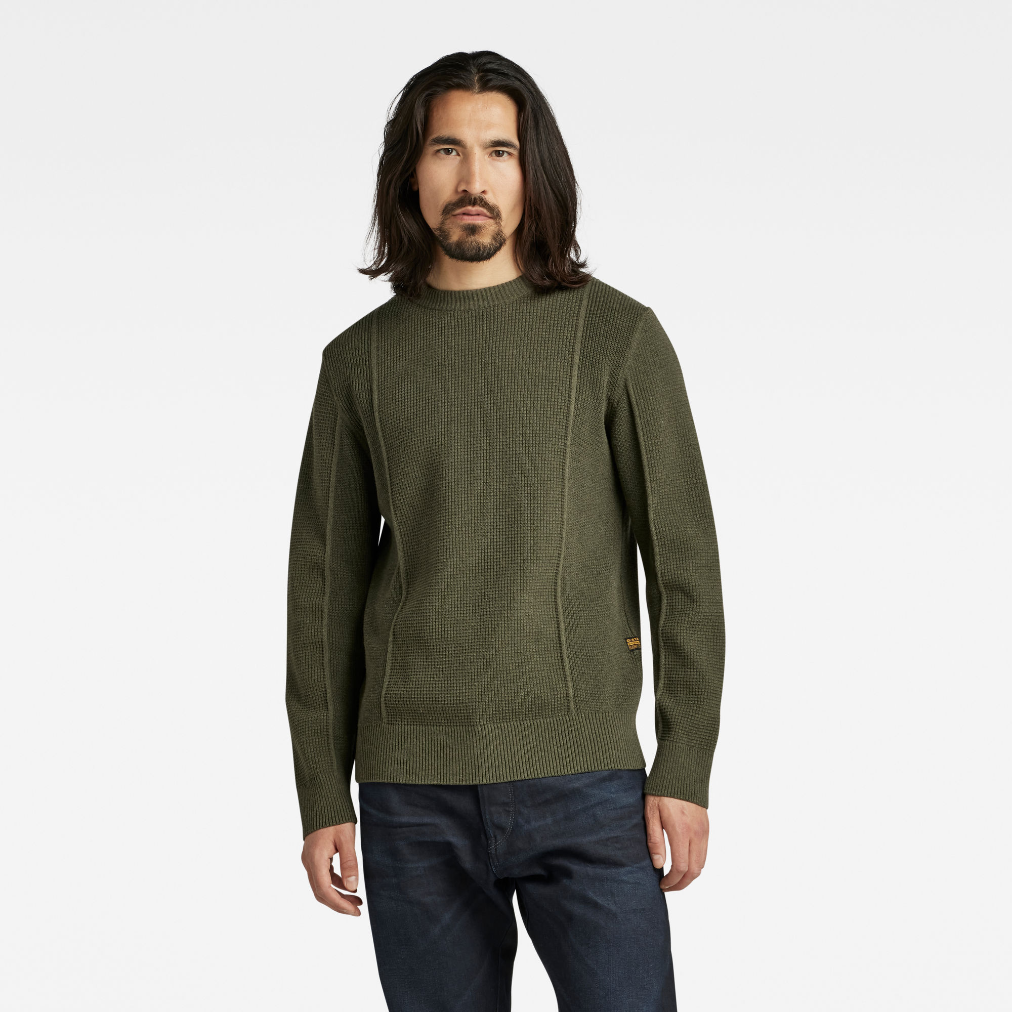 

Structure Knitted Pullover - Grün - Herren