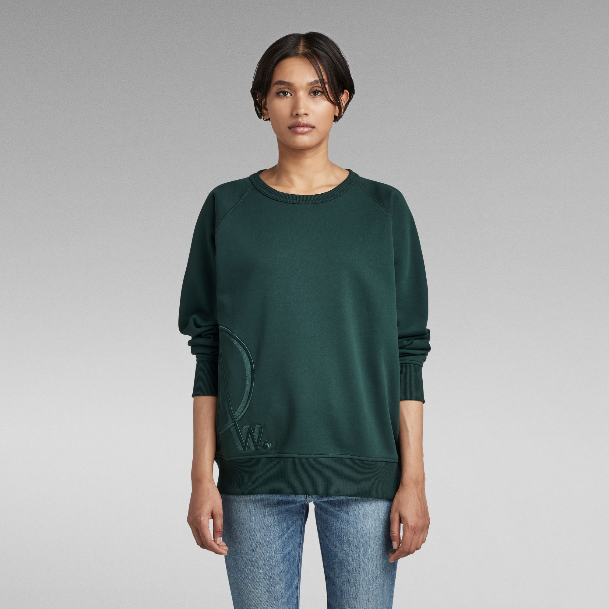 

RAW Embro Logo Sweater - Green - Women