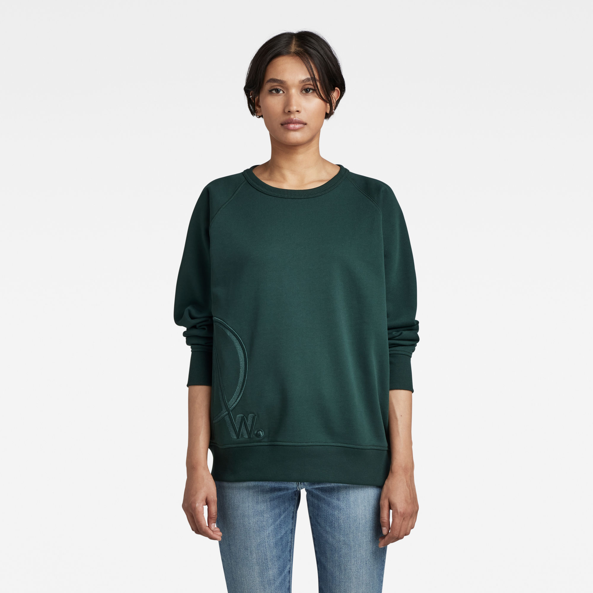 

RAW Embro Logo Sweater - Groen - Dames