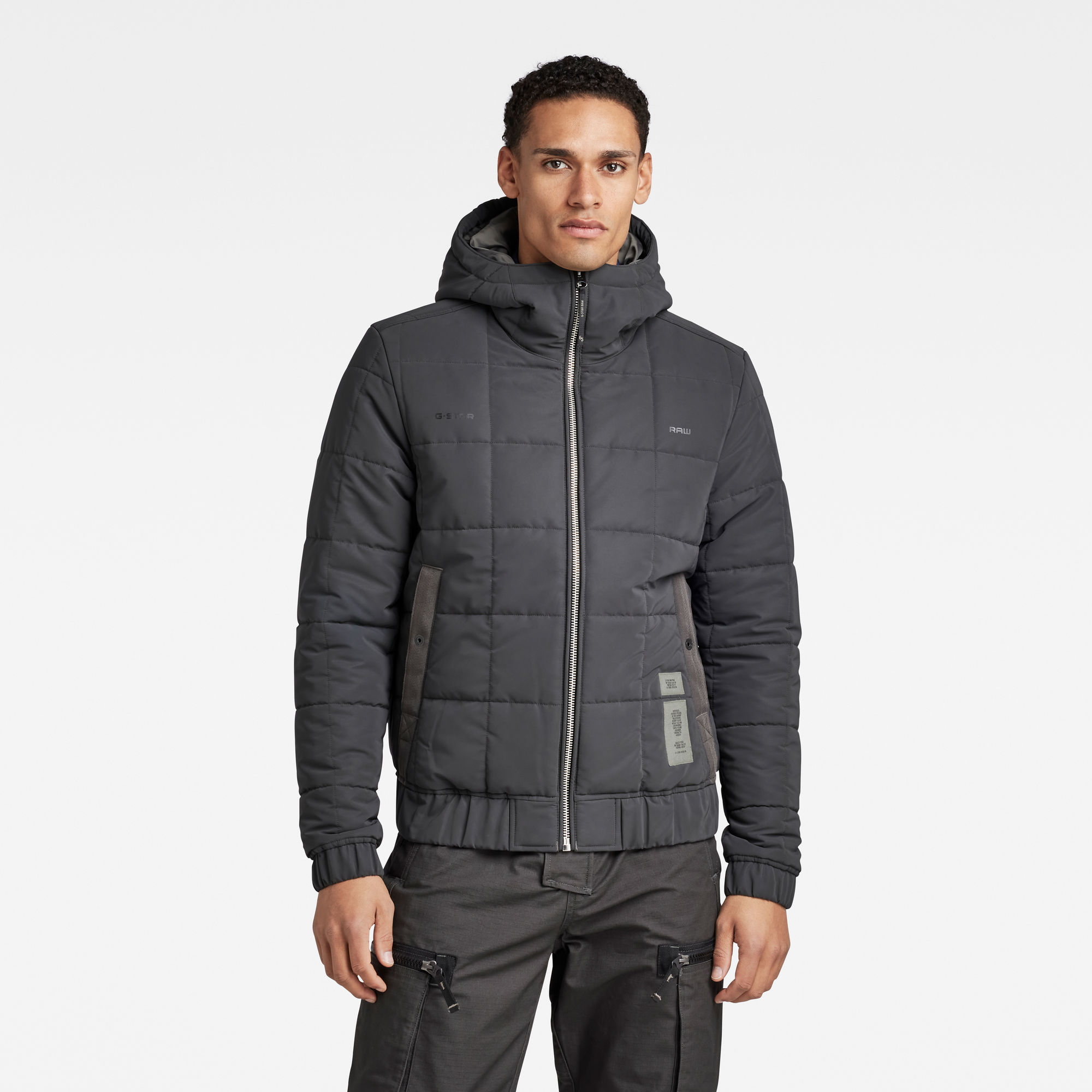 

Meefic Squared Quilted Hooded Jacke - Grau - Herren