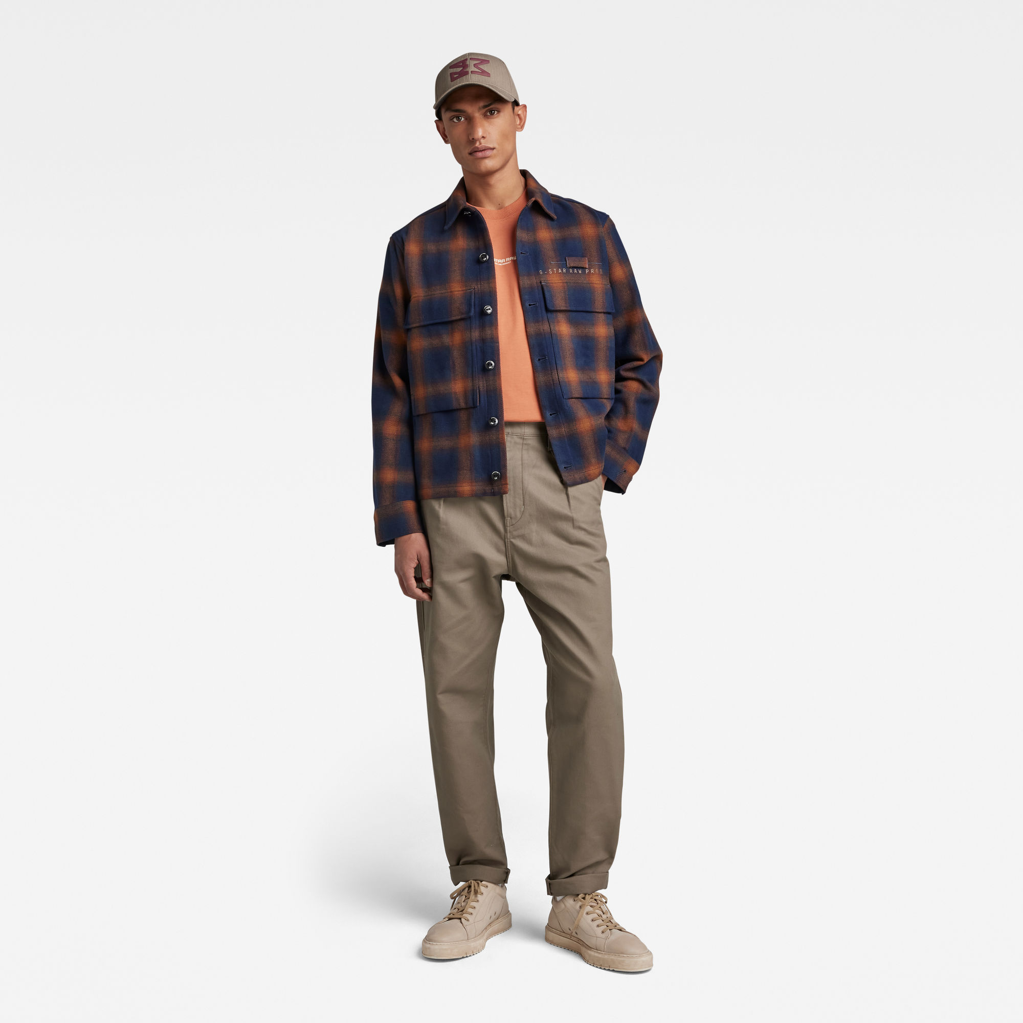 

Unisex Pleated Relaxed Chino - Bruin - Heren