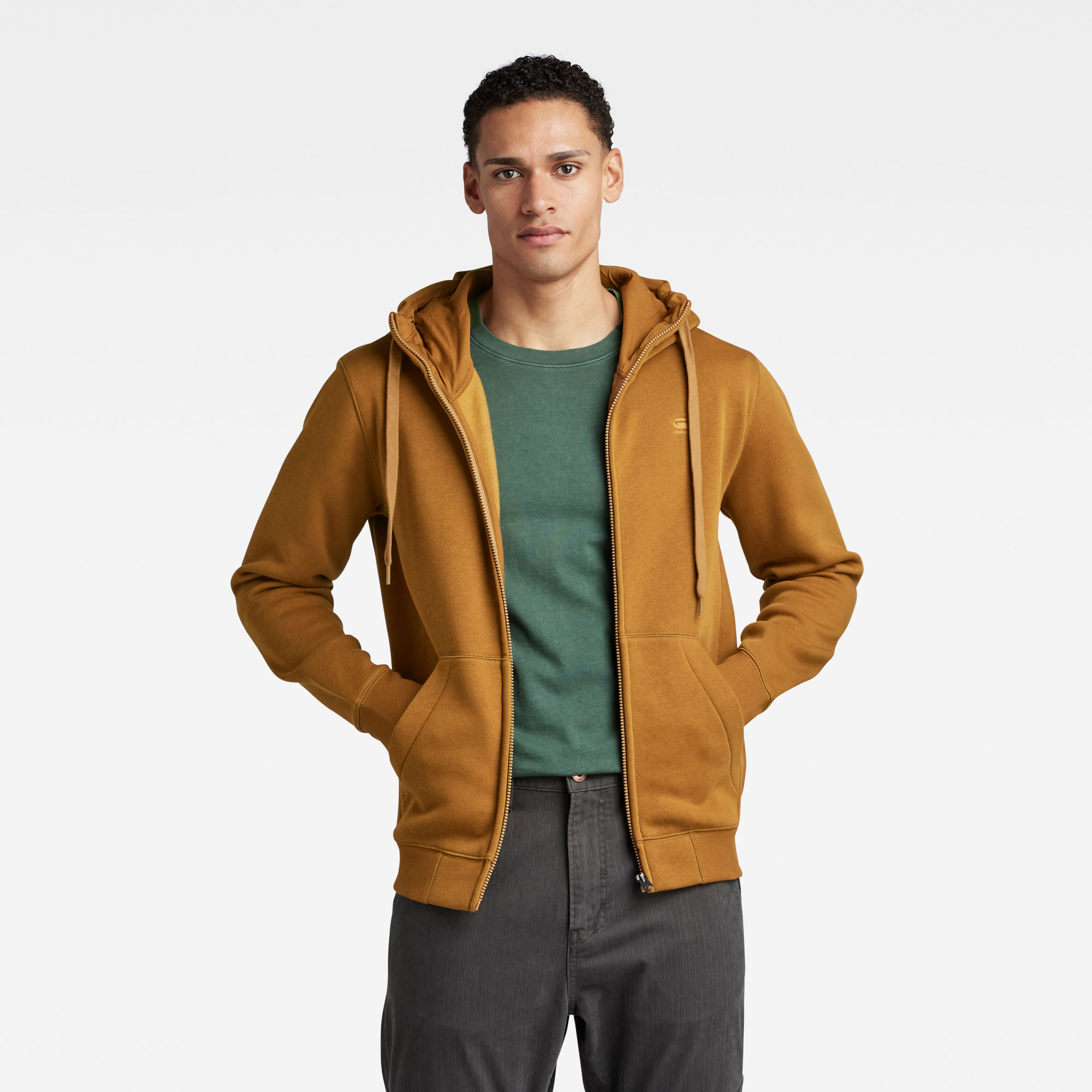 

Premium Core Hoodie Met Rits - Bruin - Heren