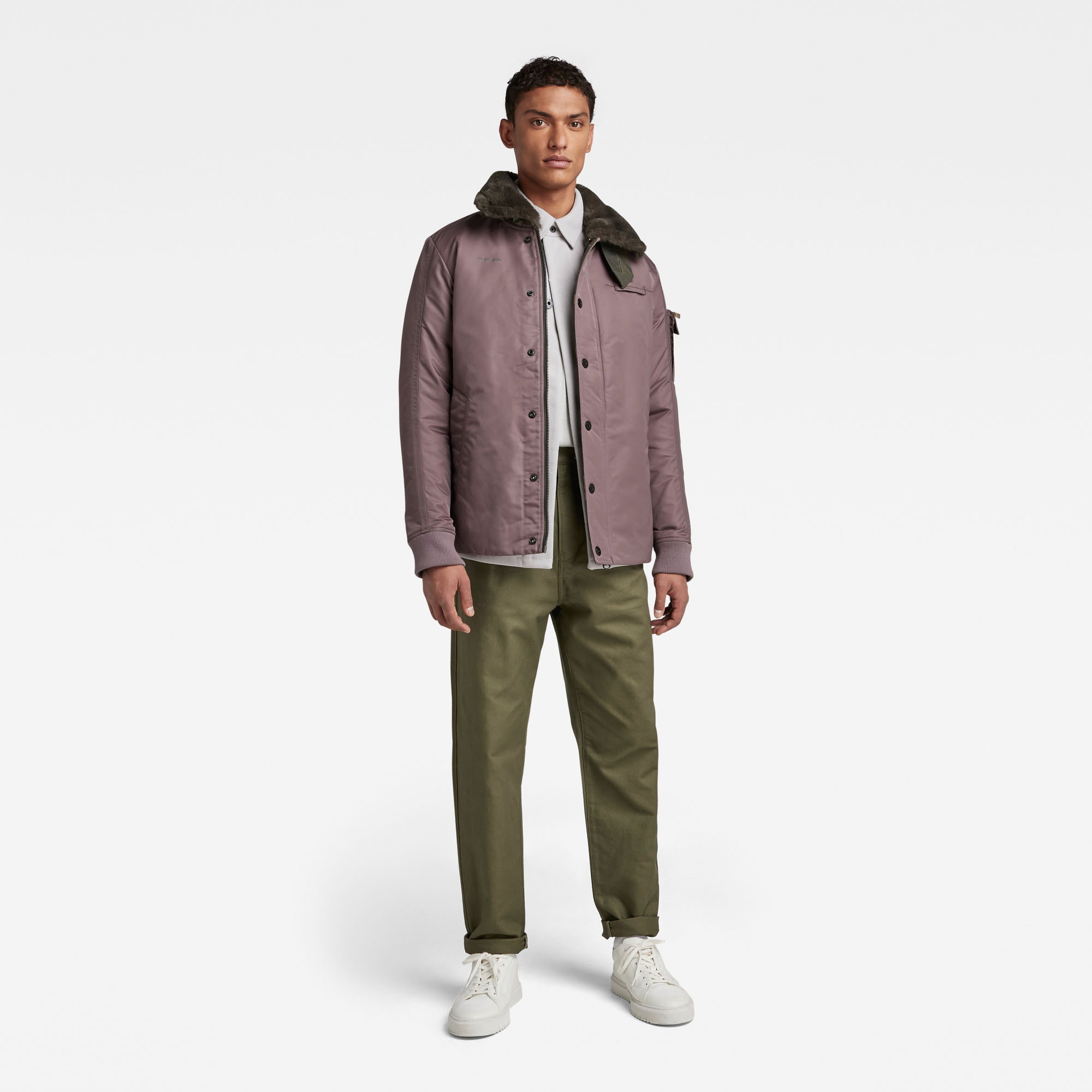 

Unisex Pleated Relaxed Chino - Grün - Herren
