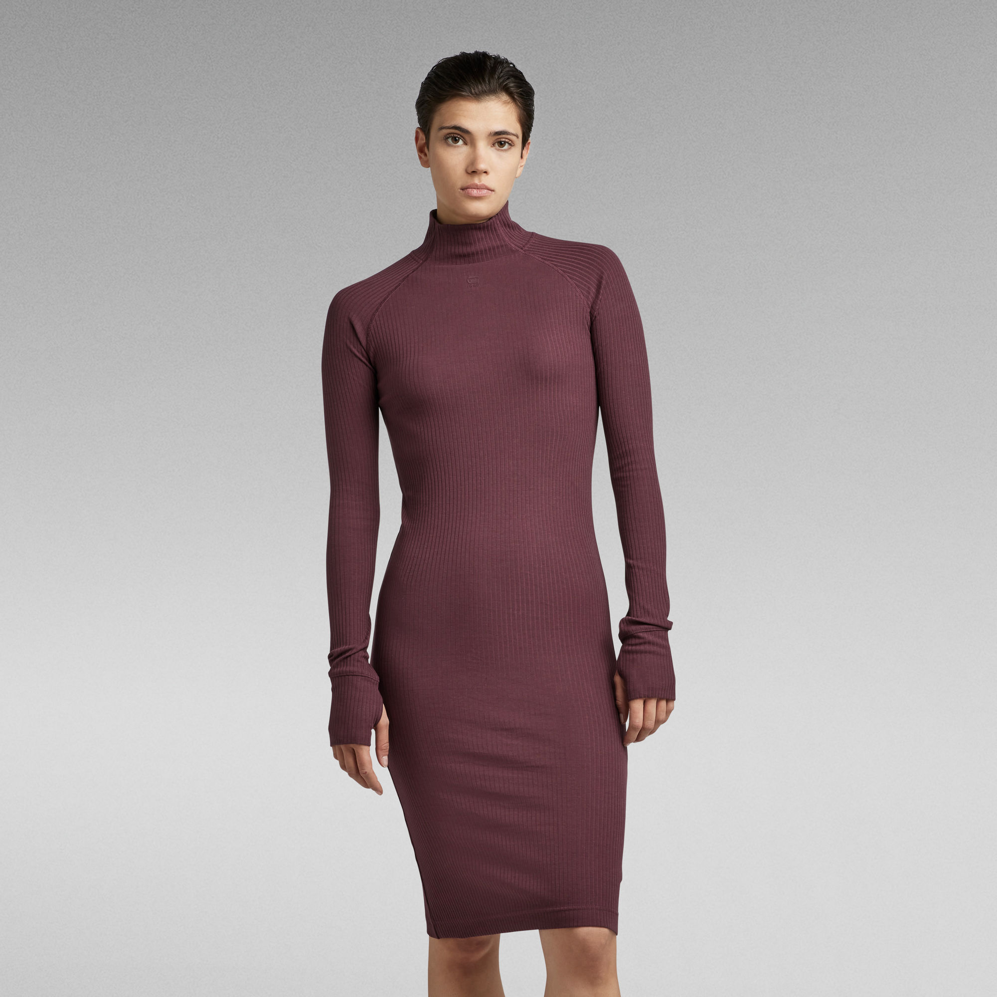 

Rib Slim Dress - Purple - Women