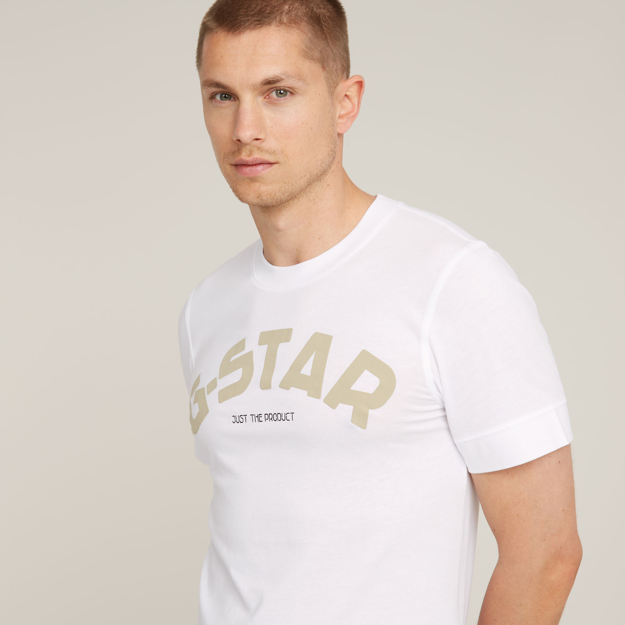 G-Star RAW Puff Logo Slim T-Shirt Wit Heren