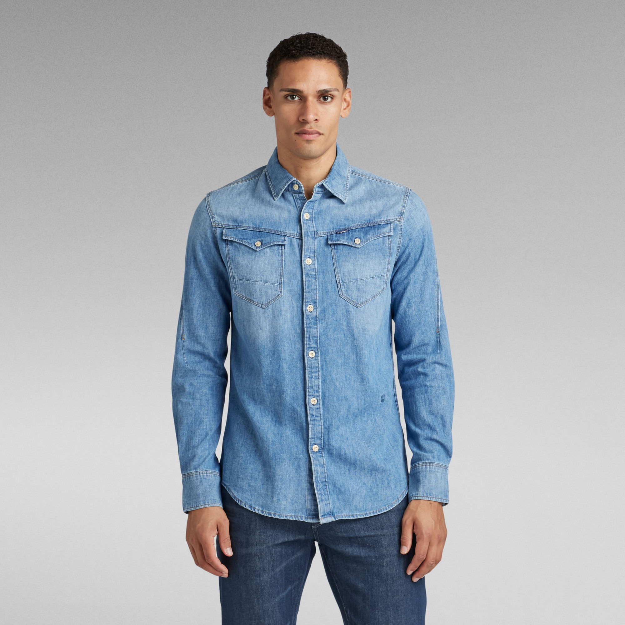 

Arc 3D Slim Shirt - Midden blauw - Heren