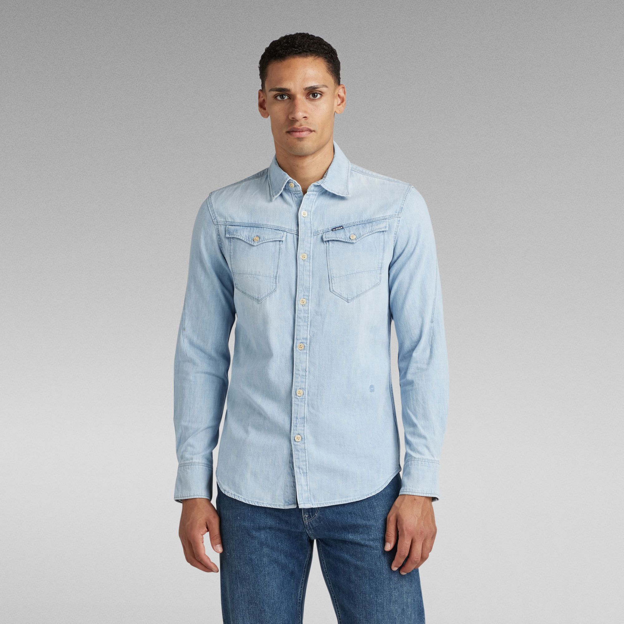 Arc 3D Slim Hemd - Mittelblau - Herren