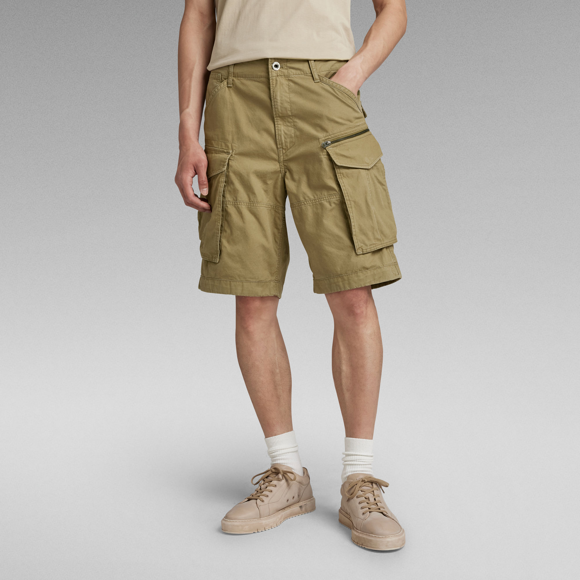 Rovic Zip Relaxed Shorts - Grün - Herren