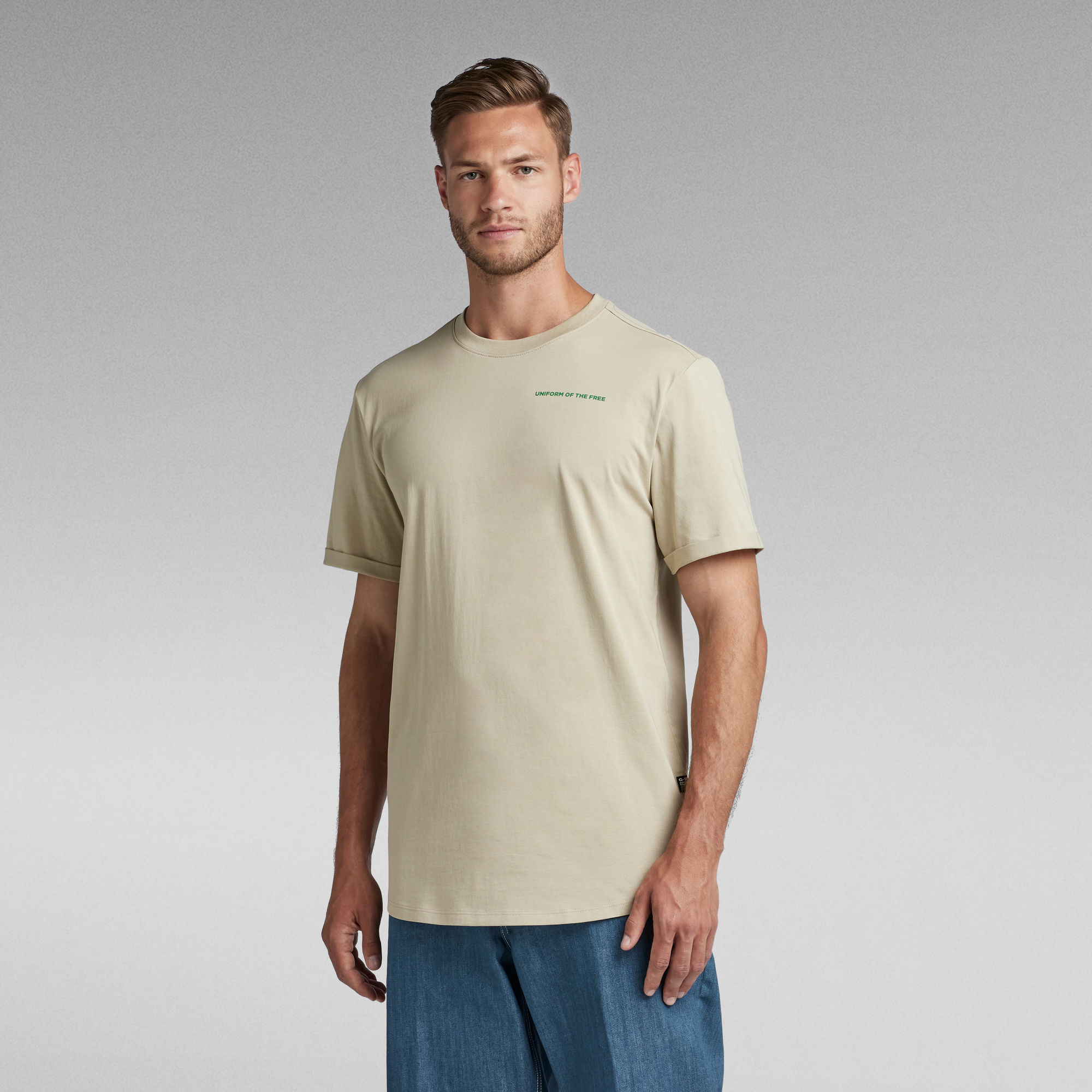 Lash Back Text T-Shirt - Beige - Herren