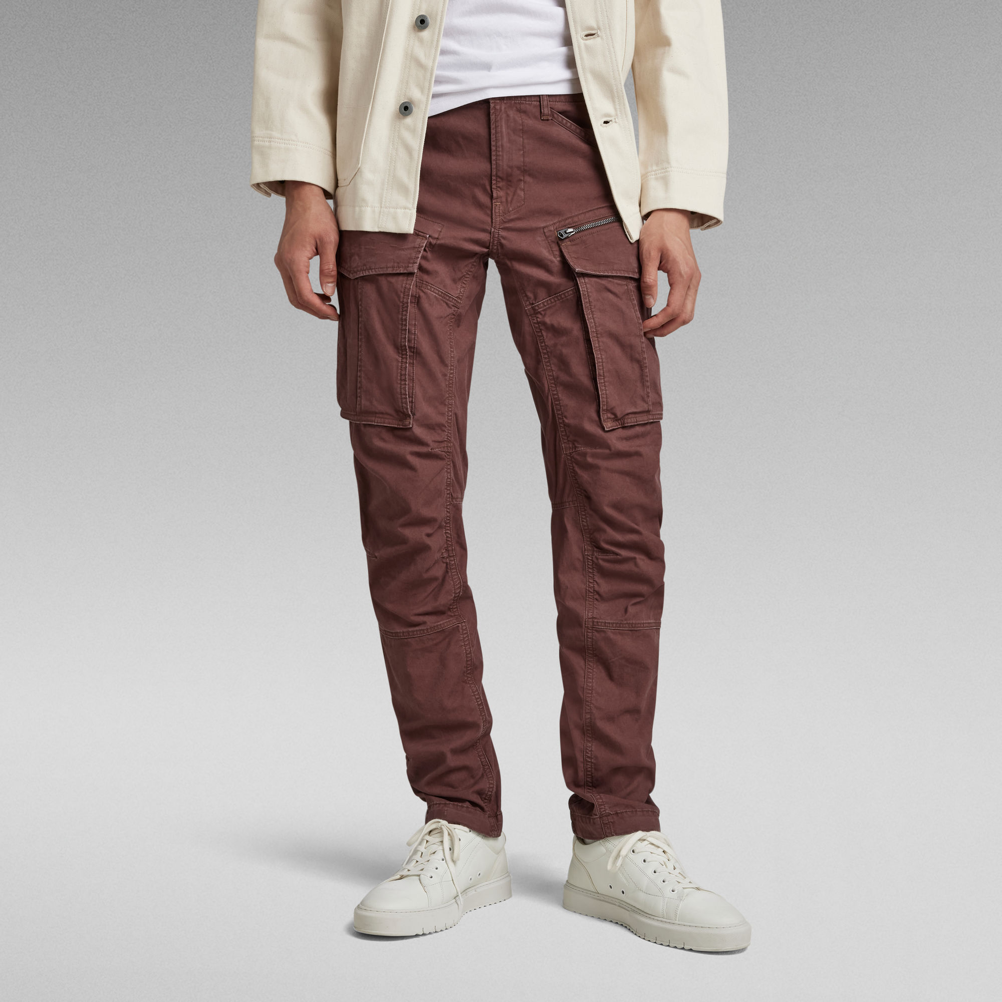 

Rovic Zip 3D Regular Tapered Pants - Brown - Men