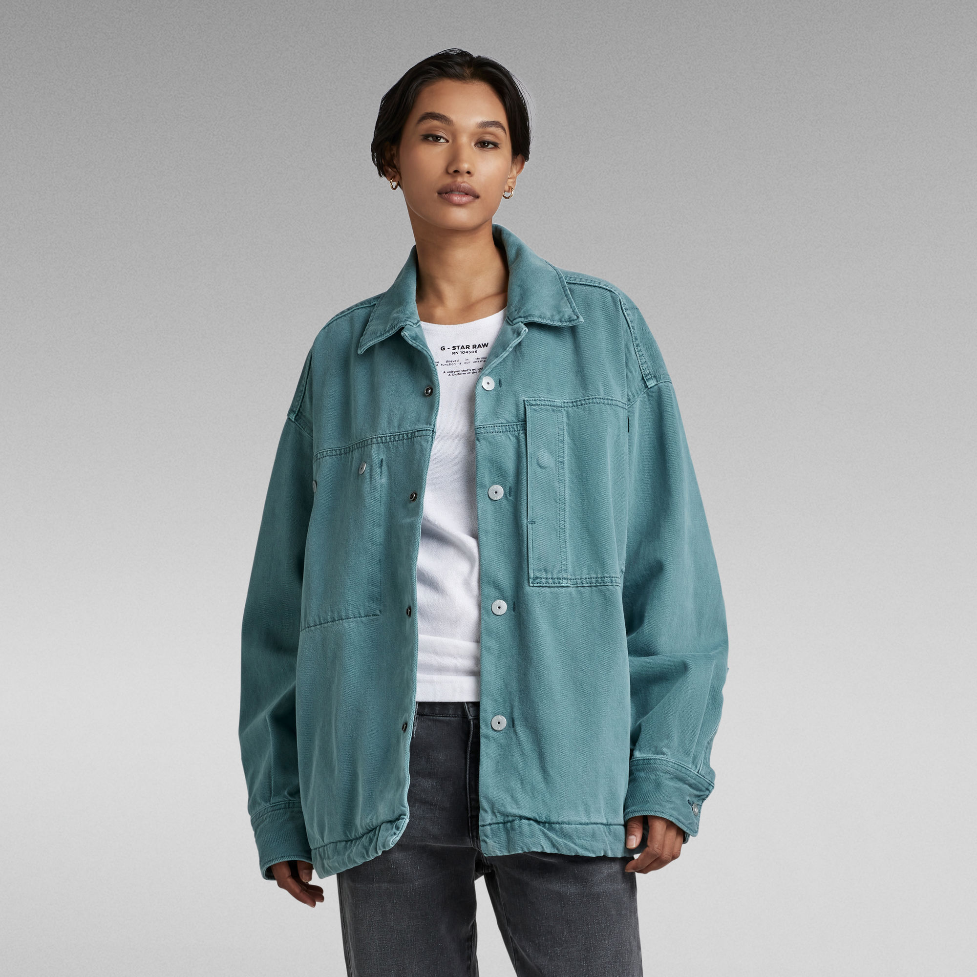 Oversized Loose Hemd - Grün - Damen