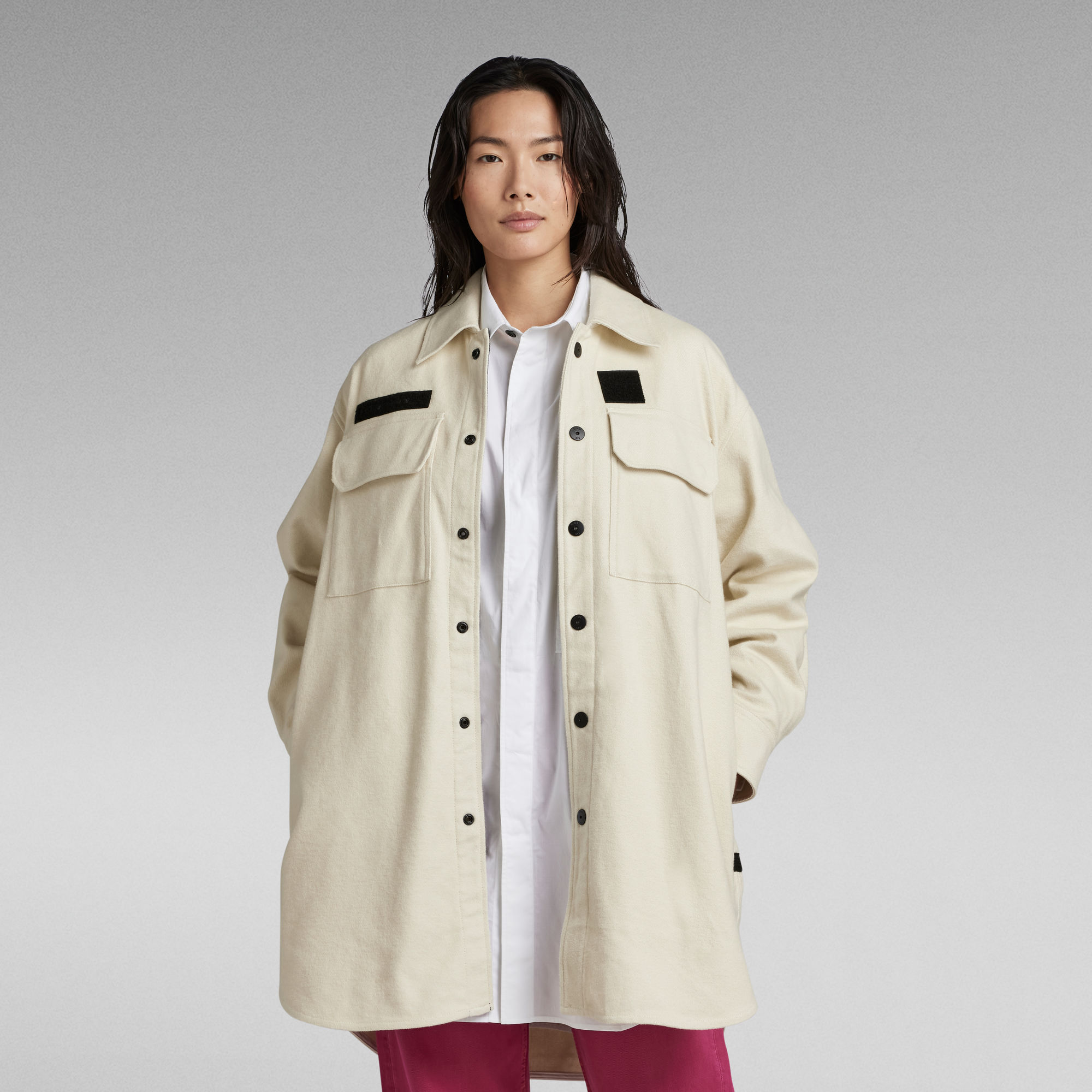 

Oversized Overshirt - White - Women