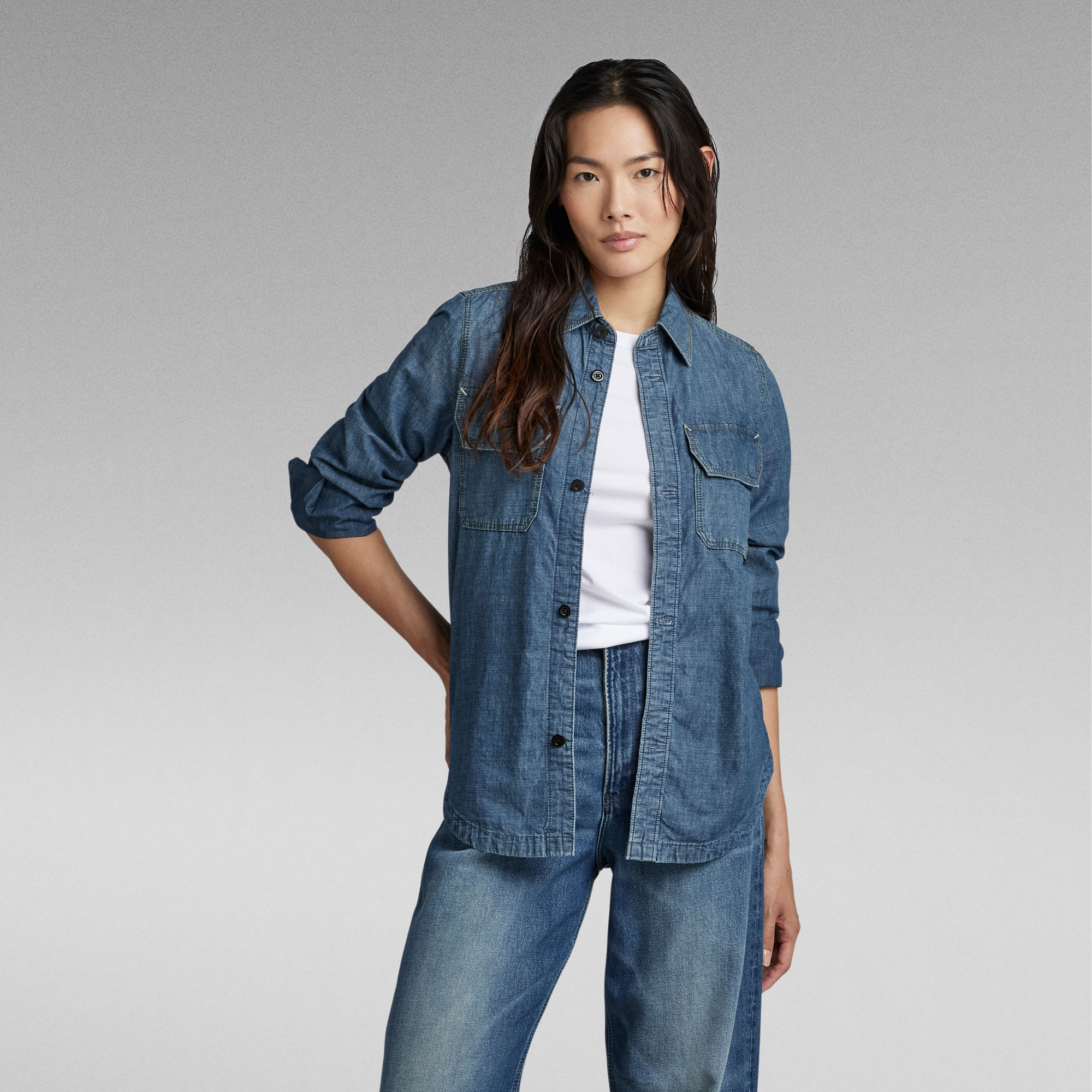 

Flap Pocket Shirt Evergreen - Medium blue - Women