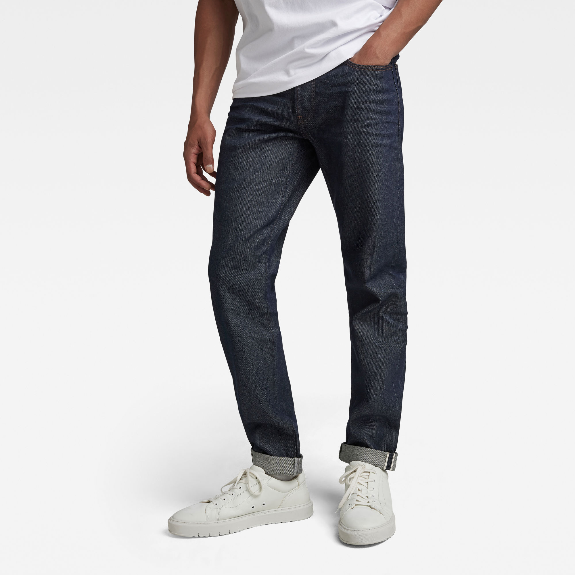 G-Star RAW Premium 3301 Slim Selvedge Jeans Donkerblauw Heren
