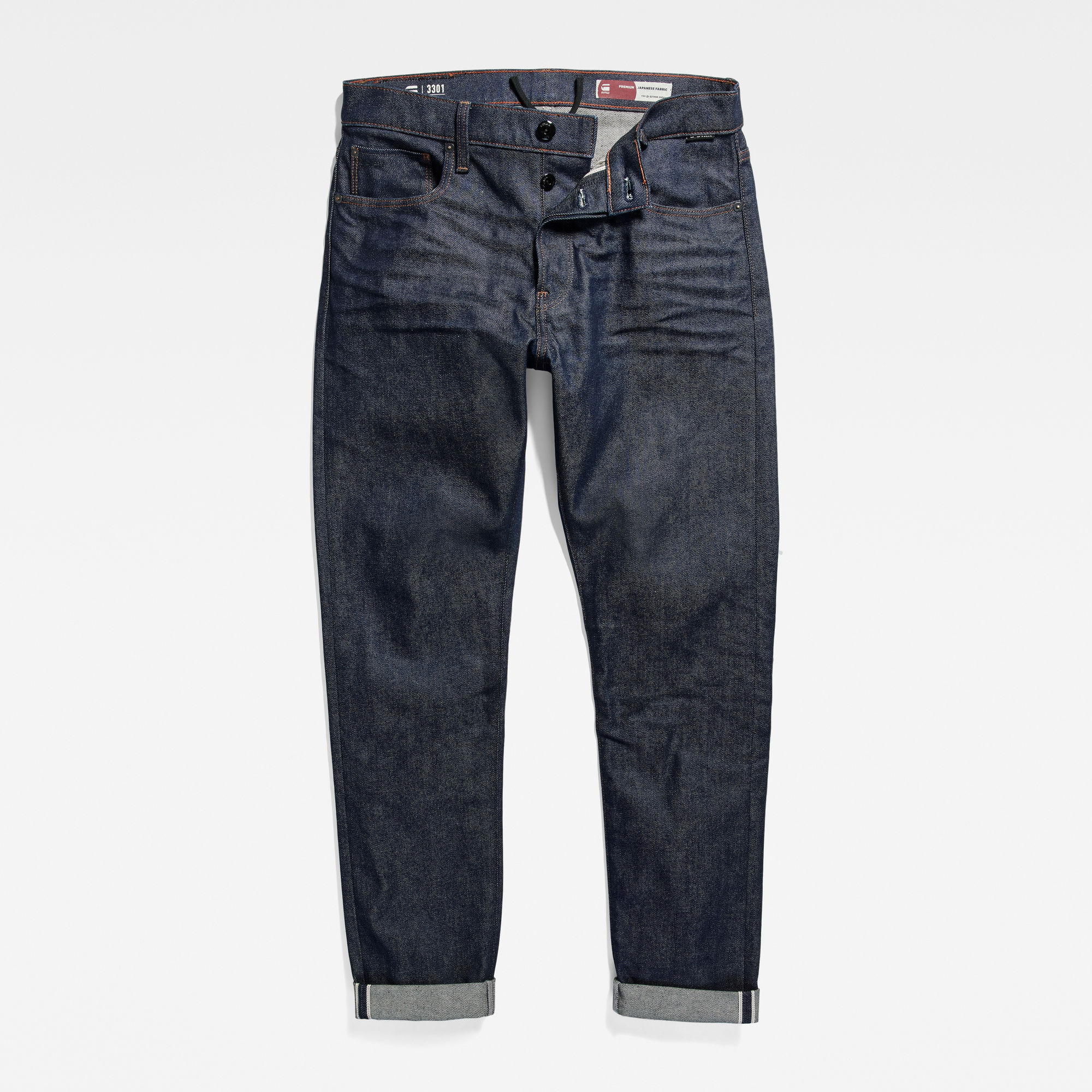 G-Star RAW Premium 3301 Slim Selvedge Jeans Donkerblauw Heren