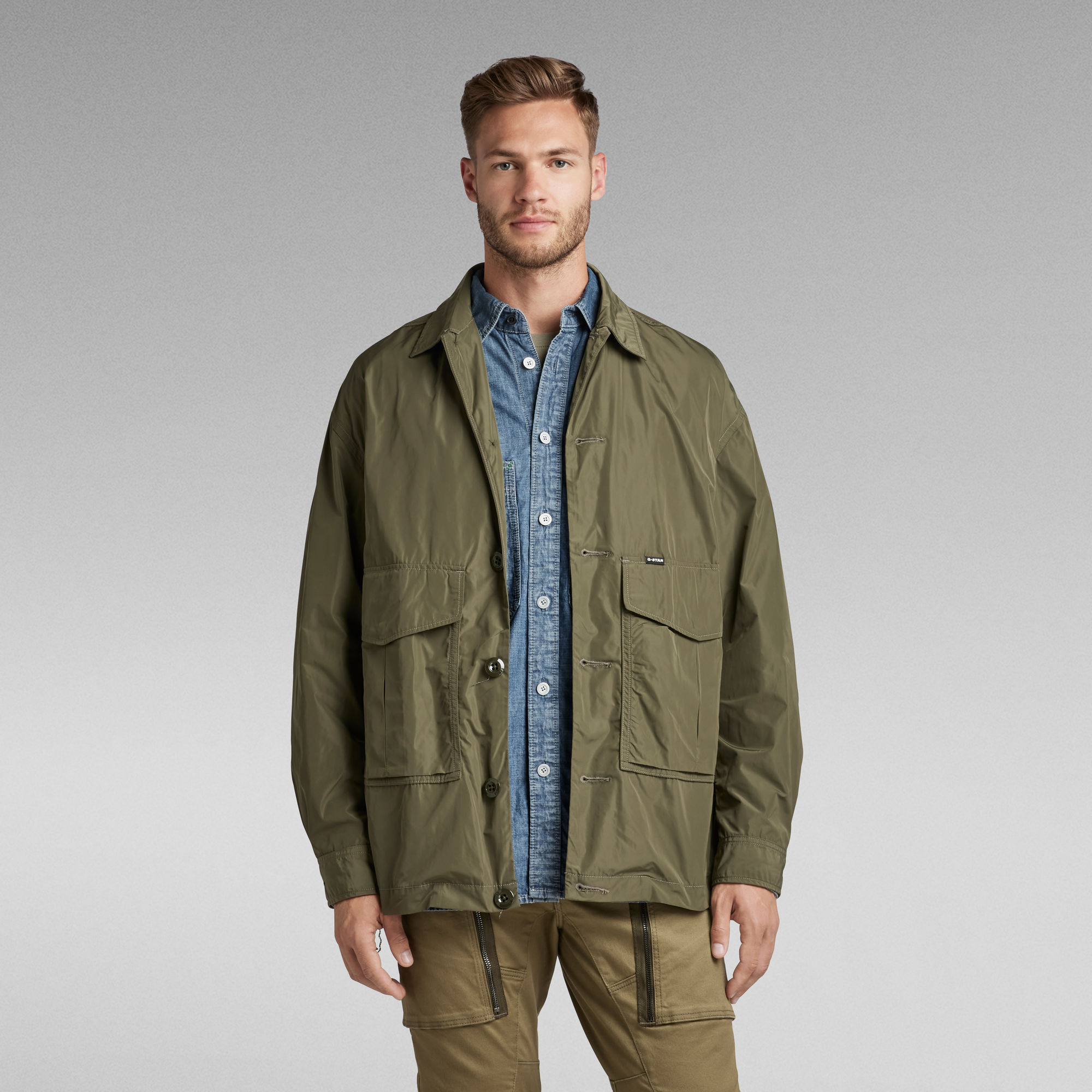 Oversized Camp Overshirt - Grün - Herren