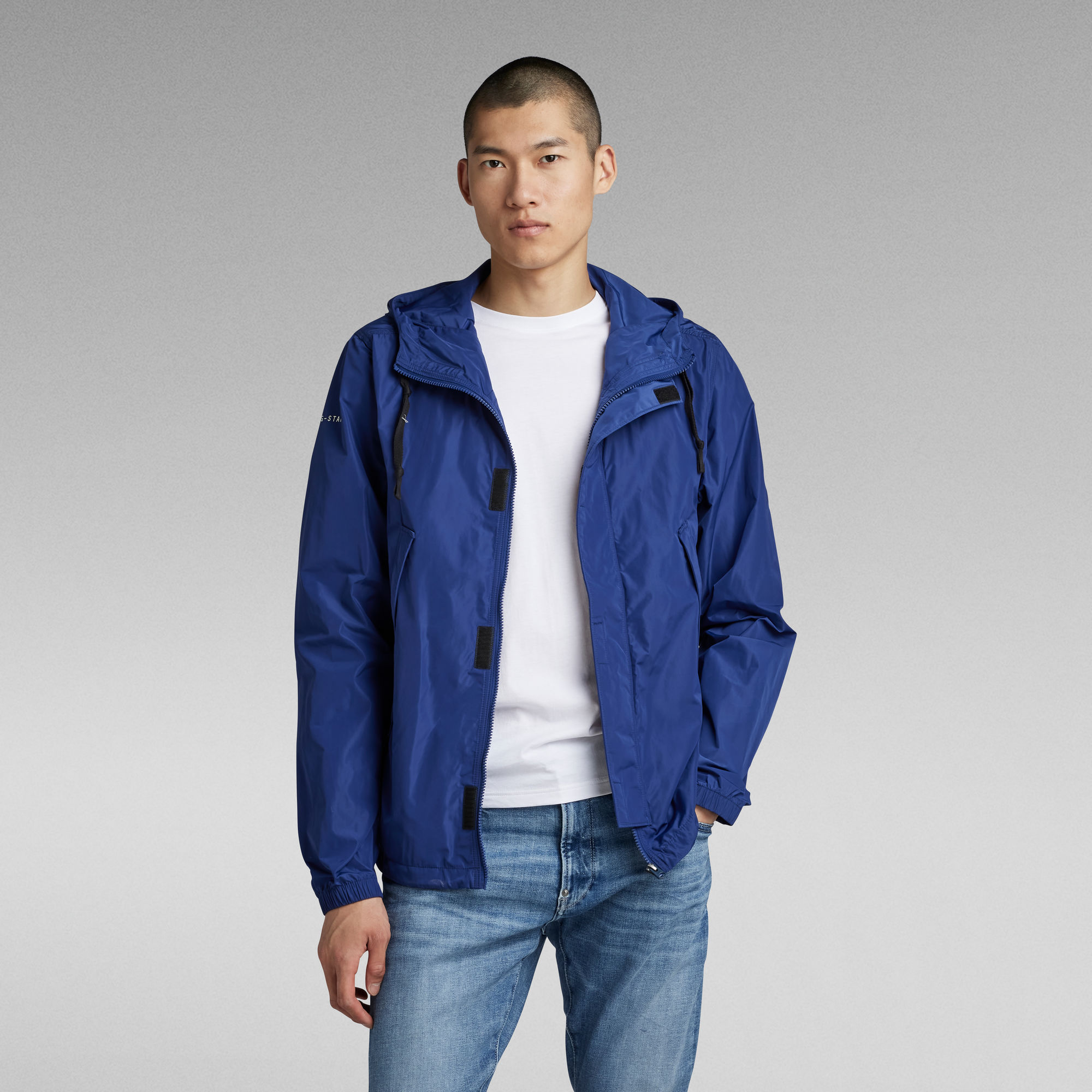 Sporty Hooded Jacke - Mittelblau - Herren