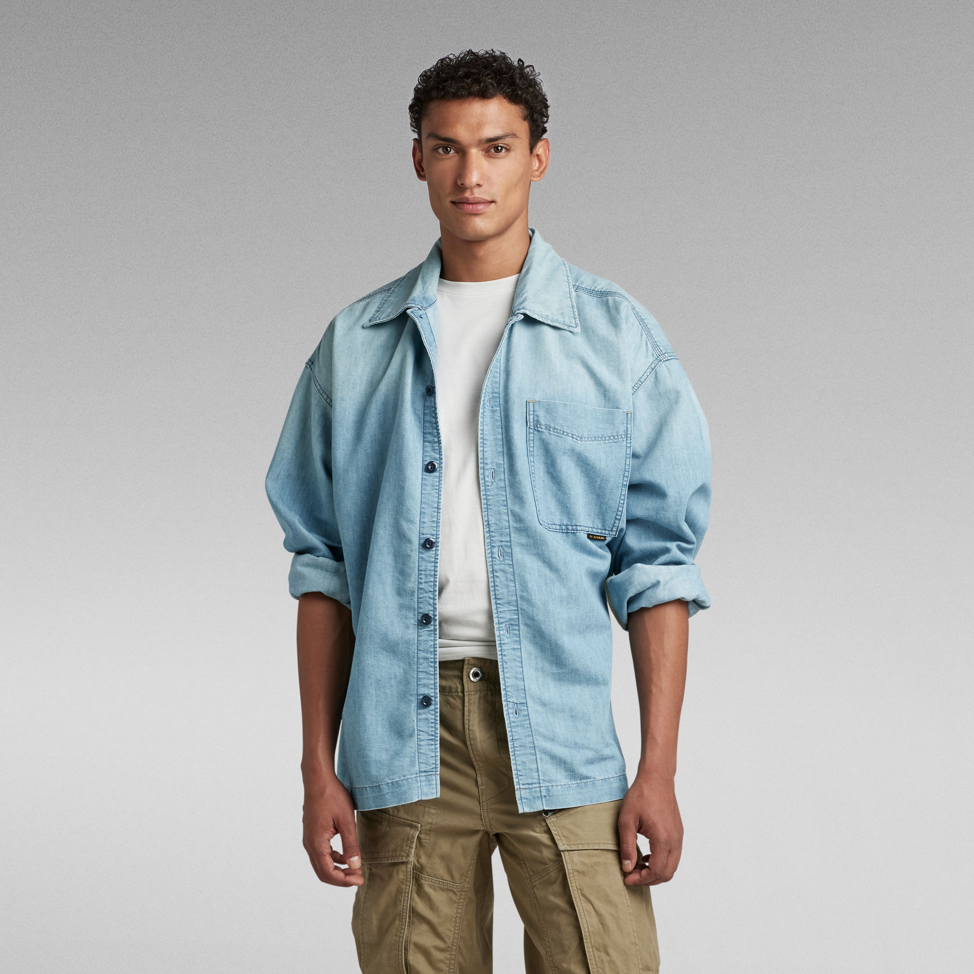 

Premium Boxy Fit Shirt - Light blue - Men